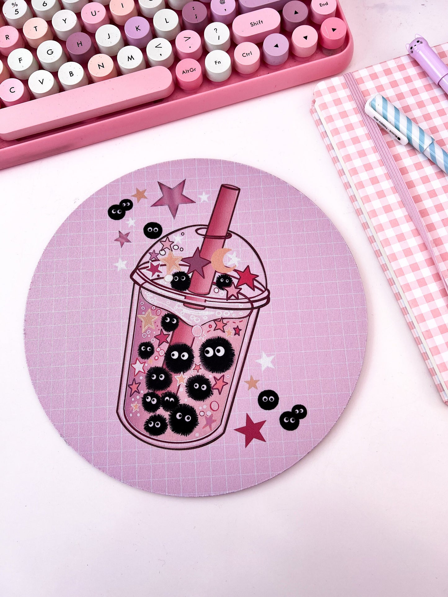 Bubble tea mouse mat, kawaii Gaming setup desk mat, mouse pad, kawaii computer mat. Gaming desk mat. Cute colourful desk setup mousepad.