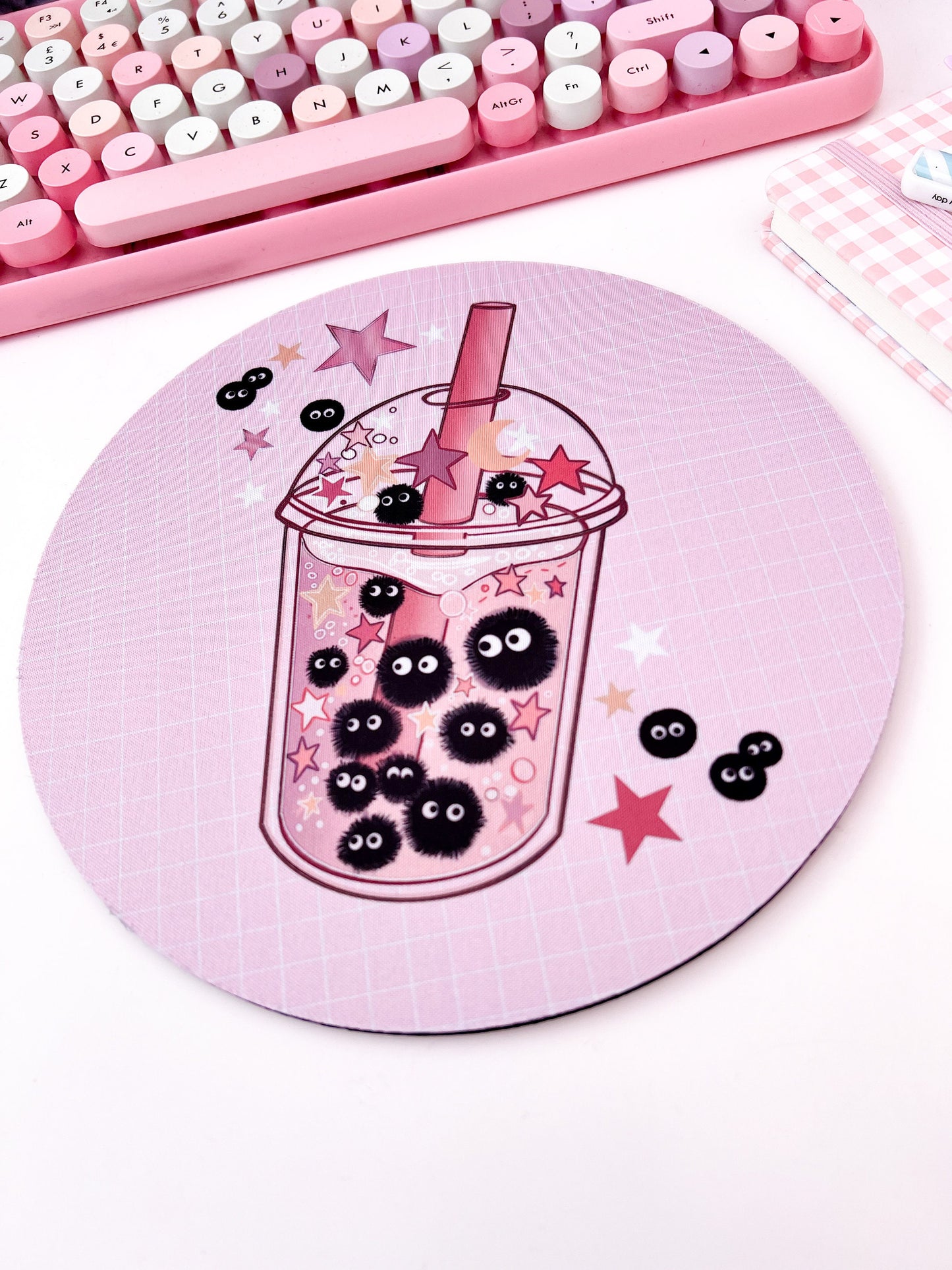 Bubble tea mouse mat, kawaii Gaming setup desk mat, mouse pad, kawaii computer mat. Gaming desk mat. Cute colourful desk setup mousepad.