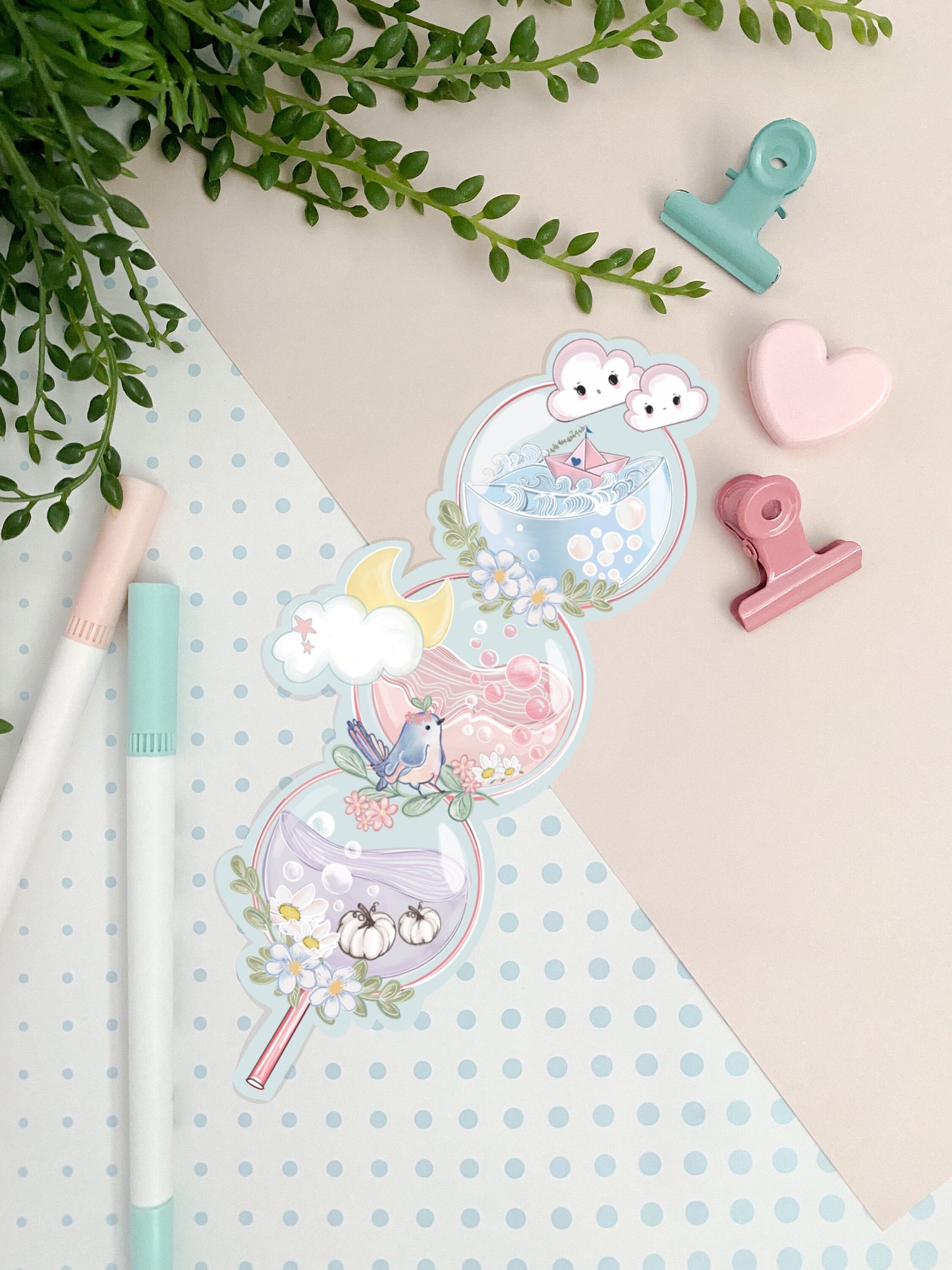 Pumpkin Moon Dango Kawaii cute moon die-cut sticker/ Digital art, laptop decals. Cute kawaii gift, Bujo ,bullet journal, laptop, iPad