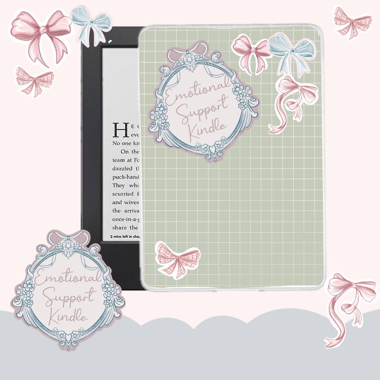 Emotional Support Kindle Sticker | Kindness Quote Decal | Motivational Kindle Skin | Positive Affirmation Vinyl Sticker | Gift for Book Love