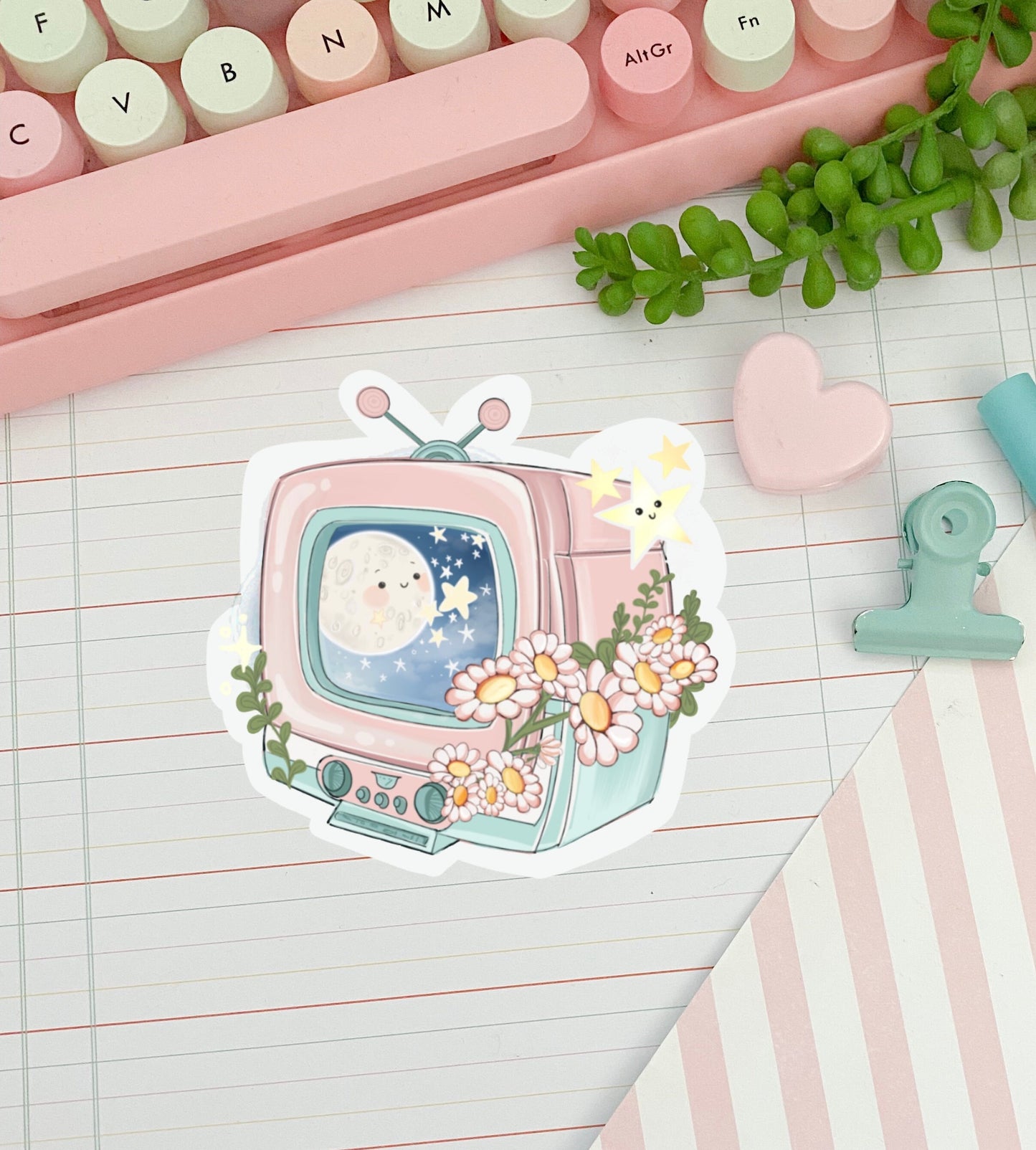Book lover retro aesthetic large sticker.