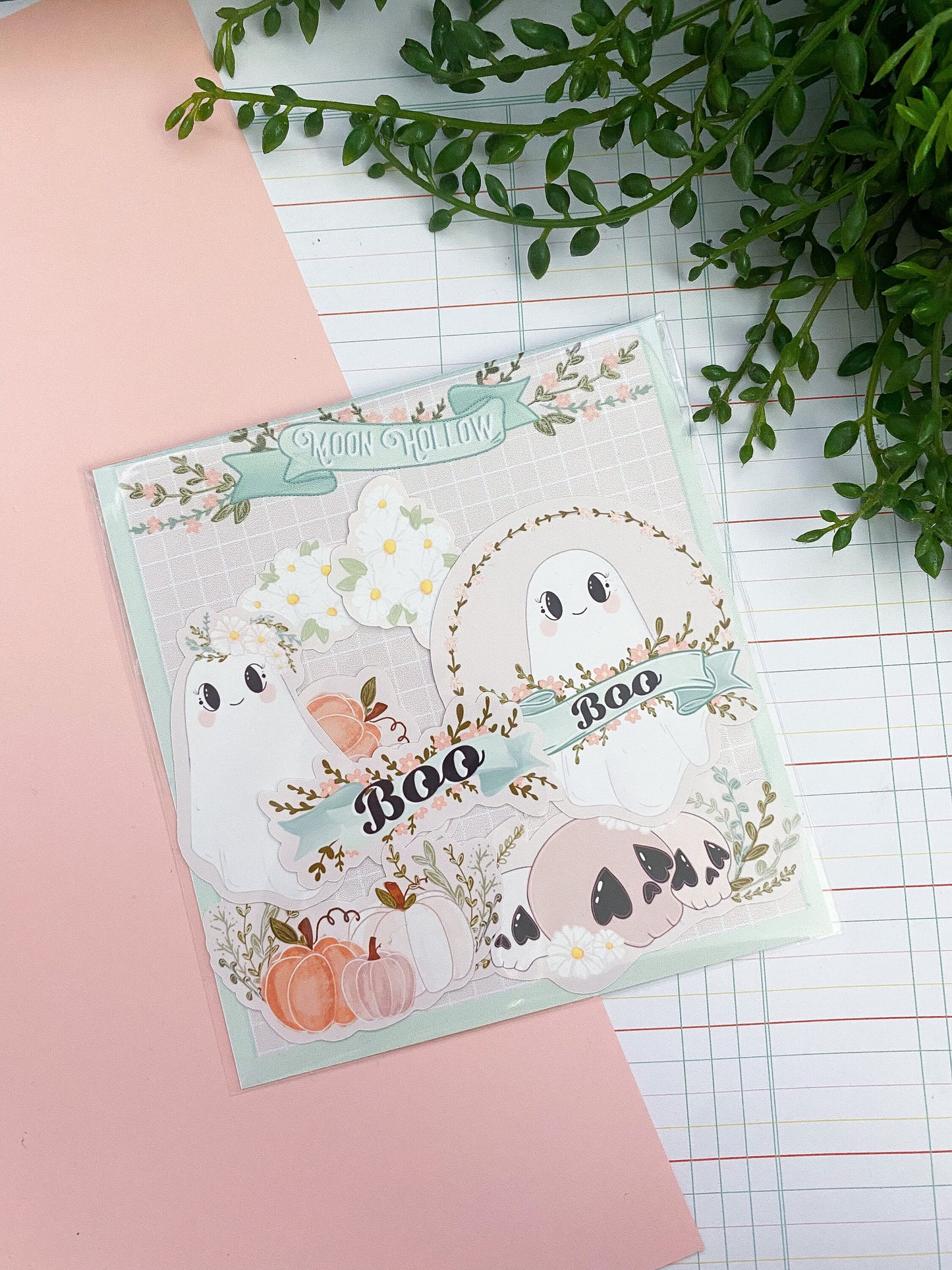 Pastel spooky boo sticker pack//  Digital Art, Stickers, Witch, Illustration, crystal , Stationary, Magic , bullet journal.