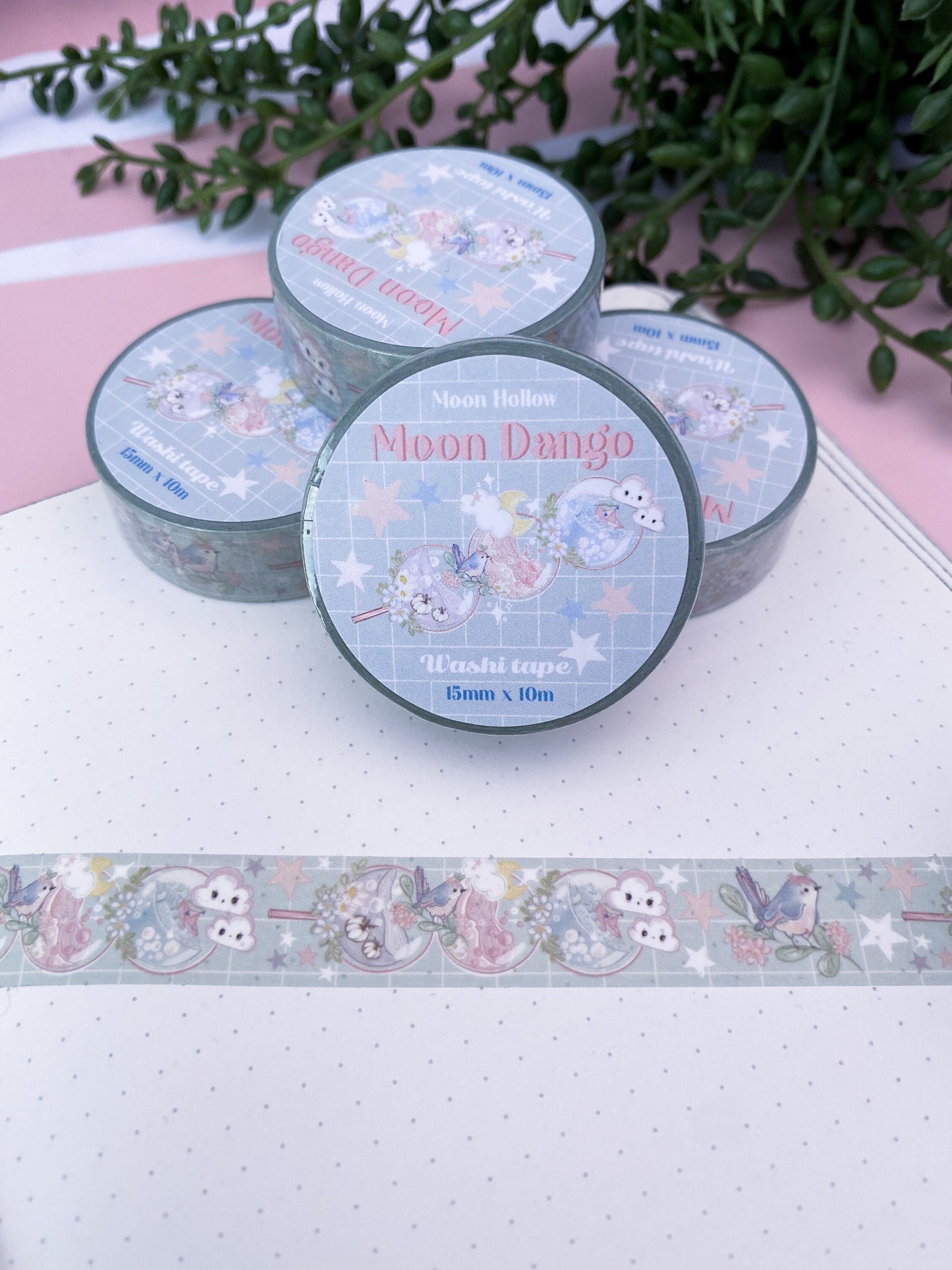 Kawaii dango Washi tape /kawaii Cute moon / washi tape. Cute Kawaii gift stationery. Scrapbooking. Journal, bujo. Washi tape, aesthetic