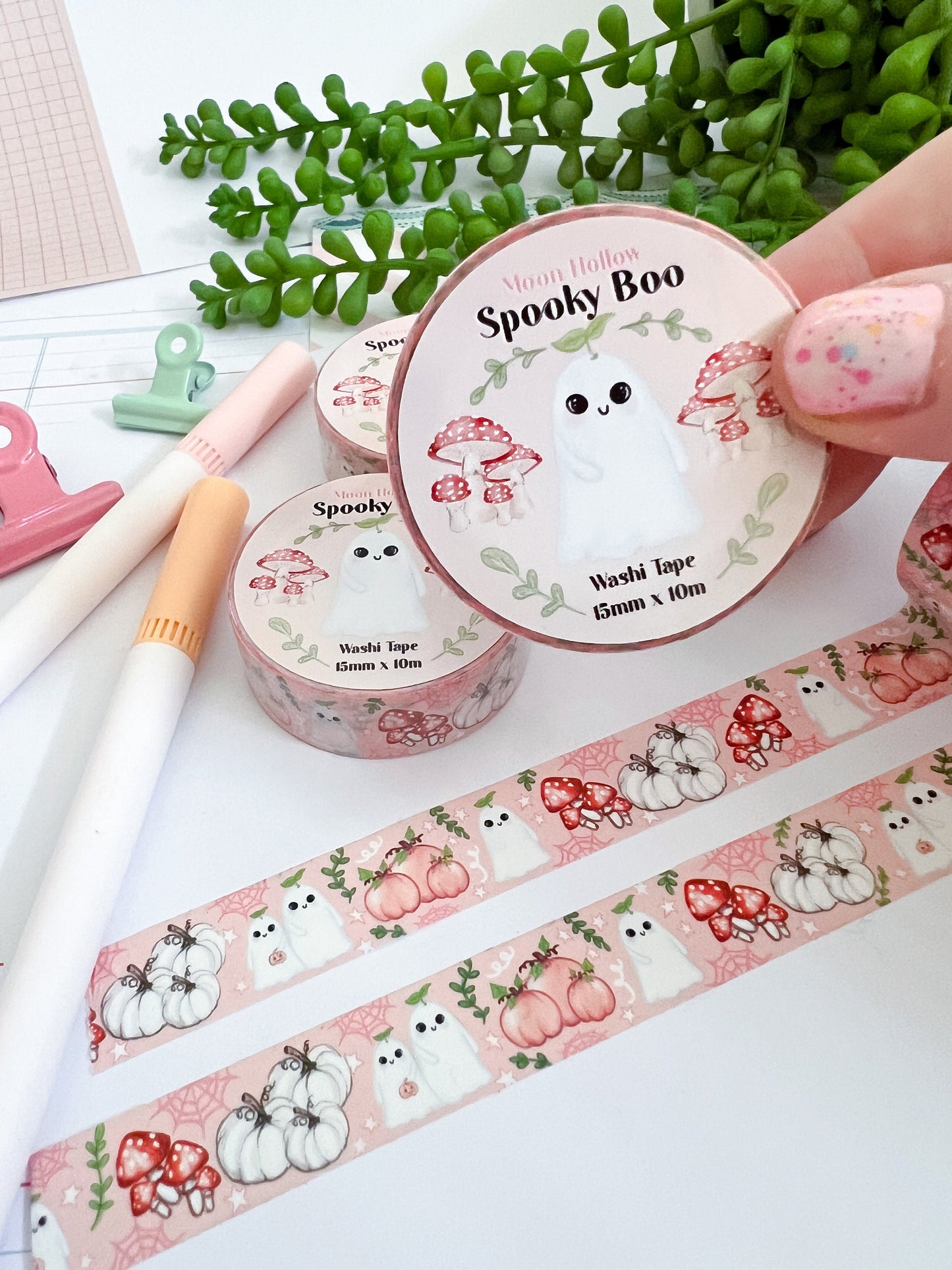 Spooky boo Washi tape /  halloween ghost, pumpkin Washi tape  / Digital art, washi tape. Cute Halloween gift stationery. Tape. Scrapbooking