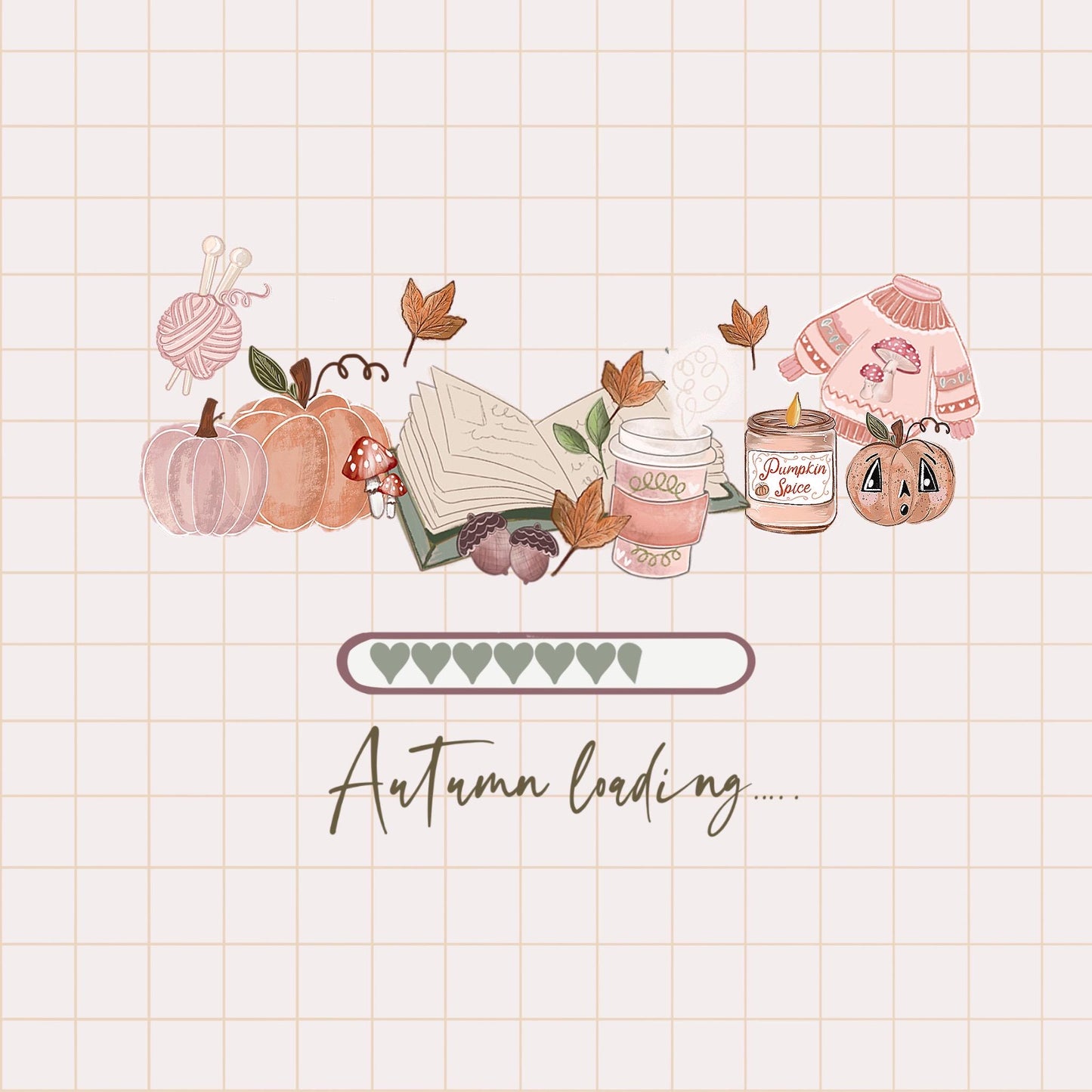 Autumn loading, vinyl die-cut sticker.