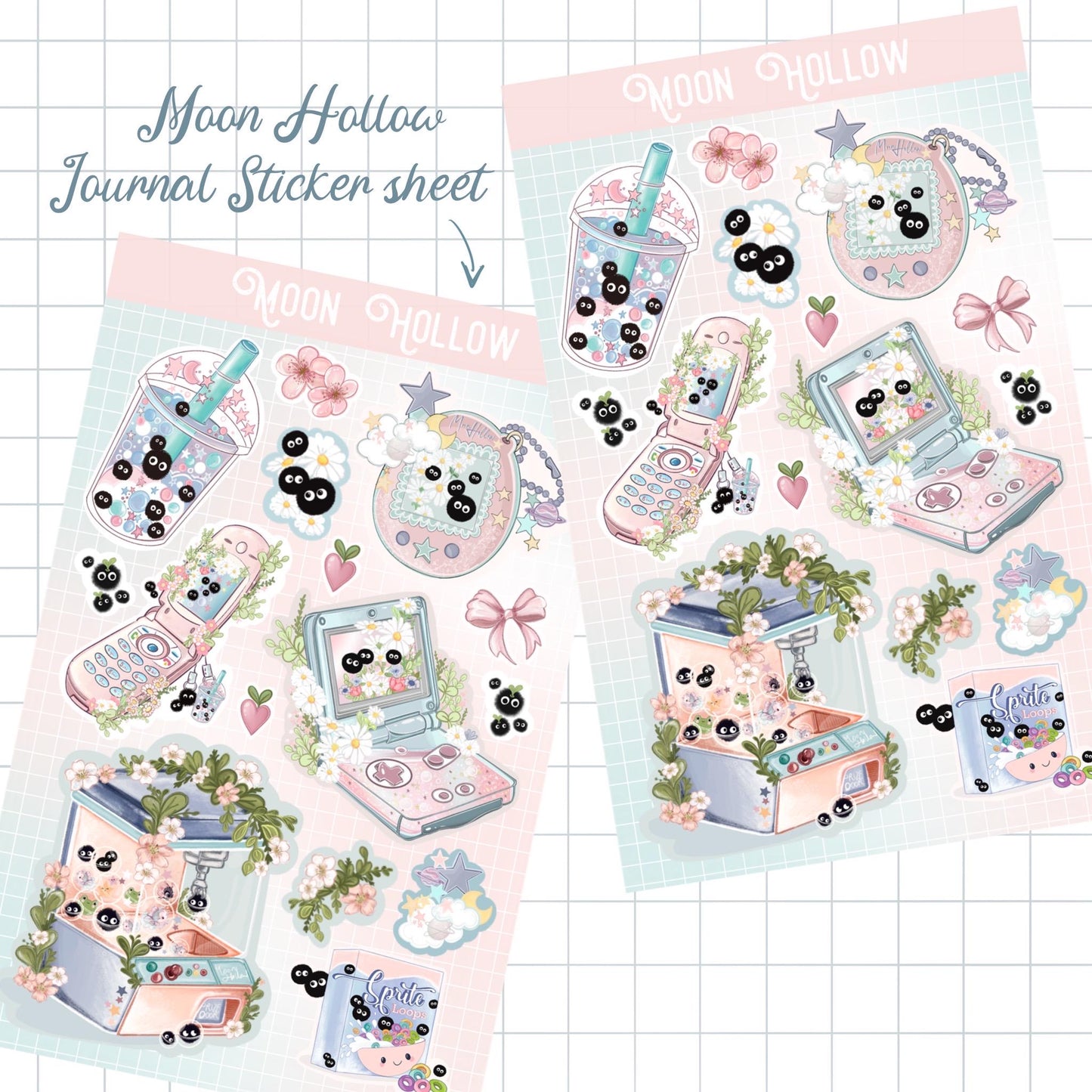 Kawaii bubble tea planner stickers, bujo. Kawaii Illustration.