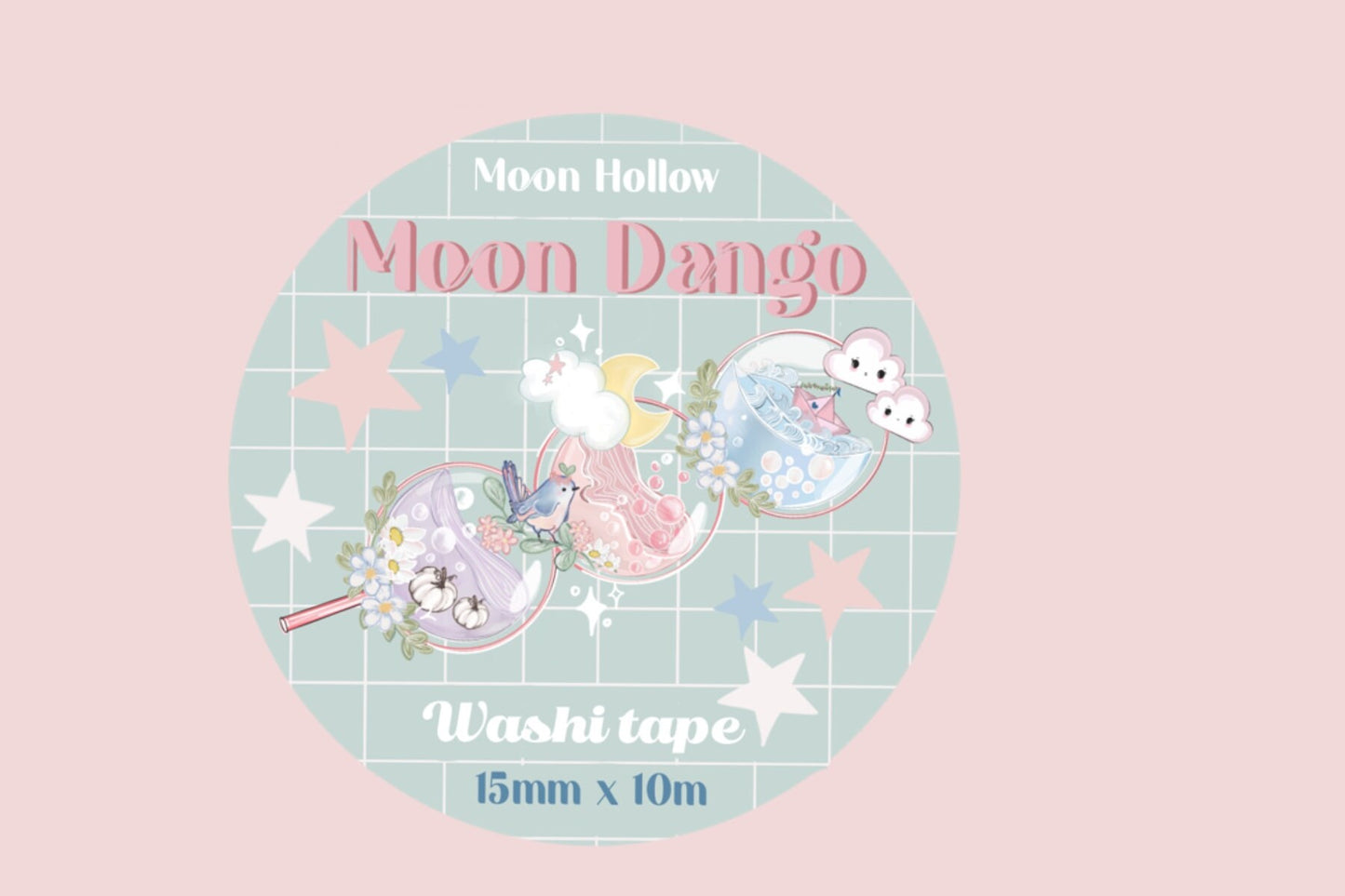 Kawaii dango Washi tape /kawaii Cute moon / washi tape. Cute Kawaii gift stationery. Scrapbooking. Journal, bujo. Washi tape, aesthetic