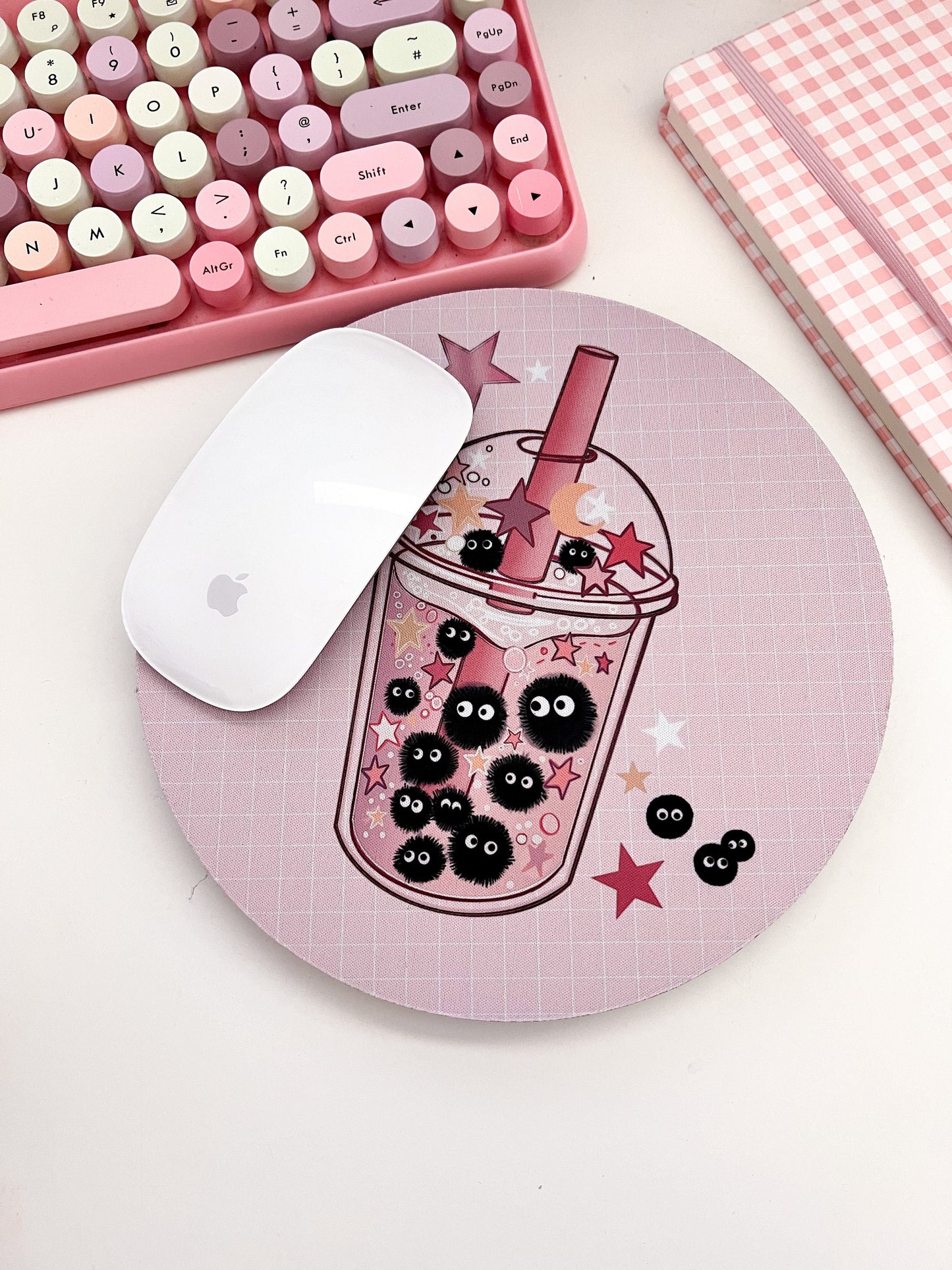 Bubble tea mouse mat, kawaii Gaming setup desk mat, mouse pad, kawaii computer mat. Gaming desk mat. Cute colourful desk setup mousepad.