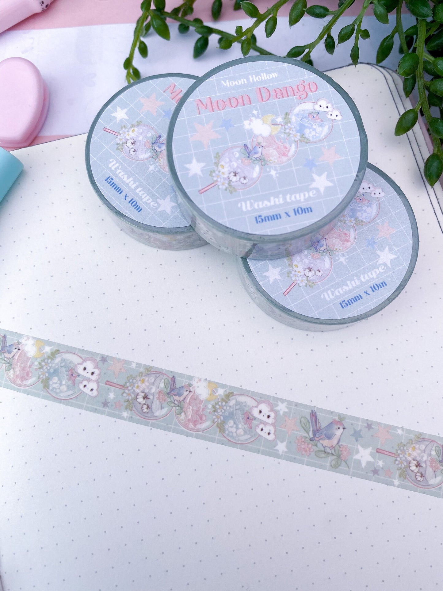 Kawaii dango Washi tape /kawaii Cute moon / washi tape. Cute Kawaii gift stationery. Scrapbooking. Journal, bujo. Washi tape, aesthetic
