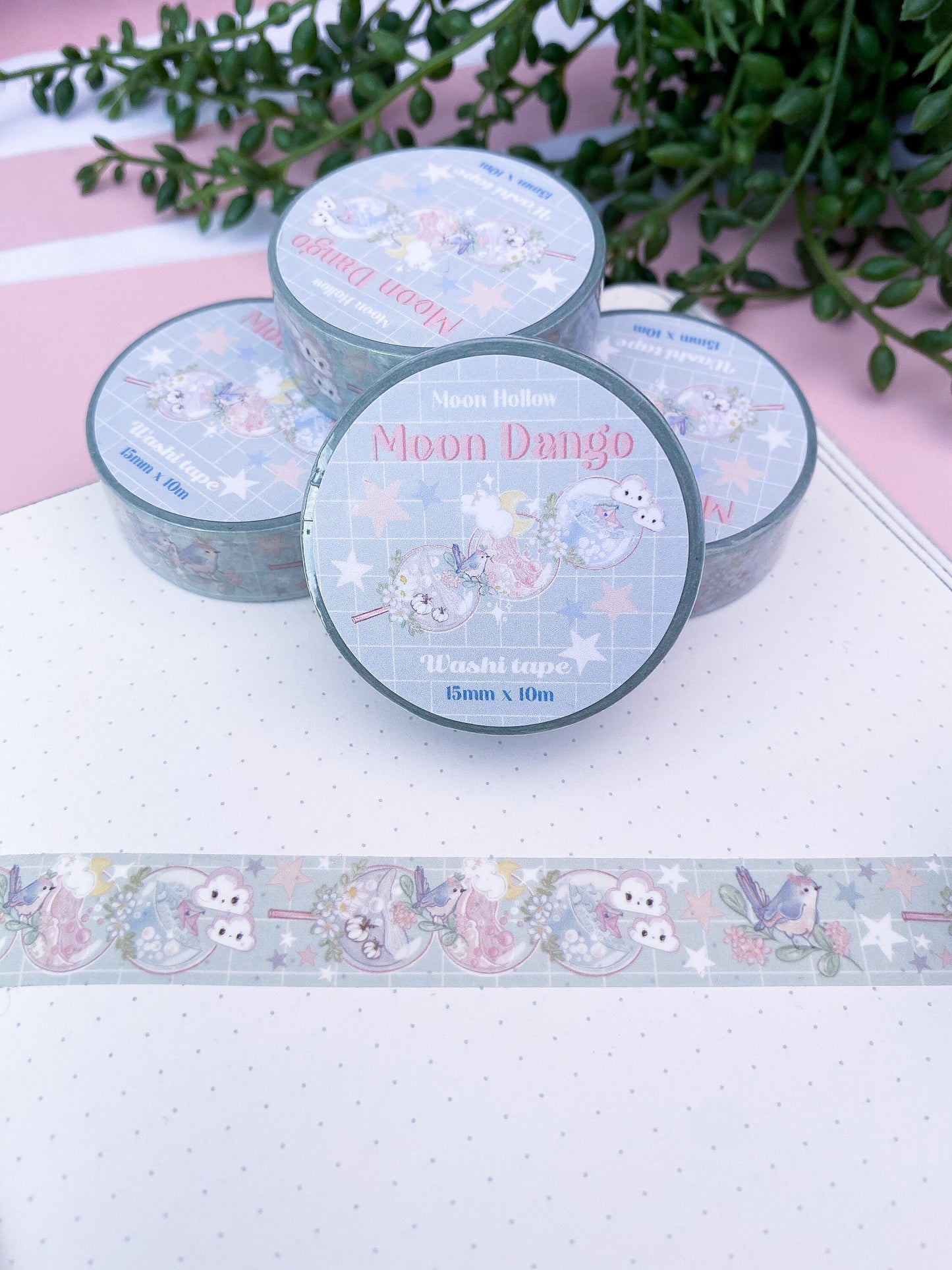 Kawaii dango Washi tape /kawaii Cute moon / washi tape. Cute Kawaii gift stationery. Scrapbooking. Journal, bujo. Washi tape, aesthetic