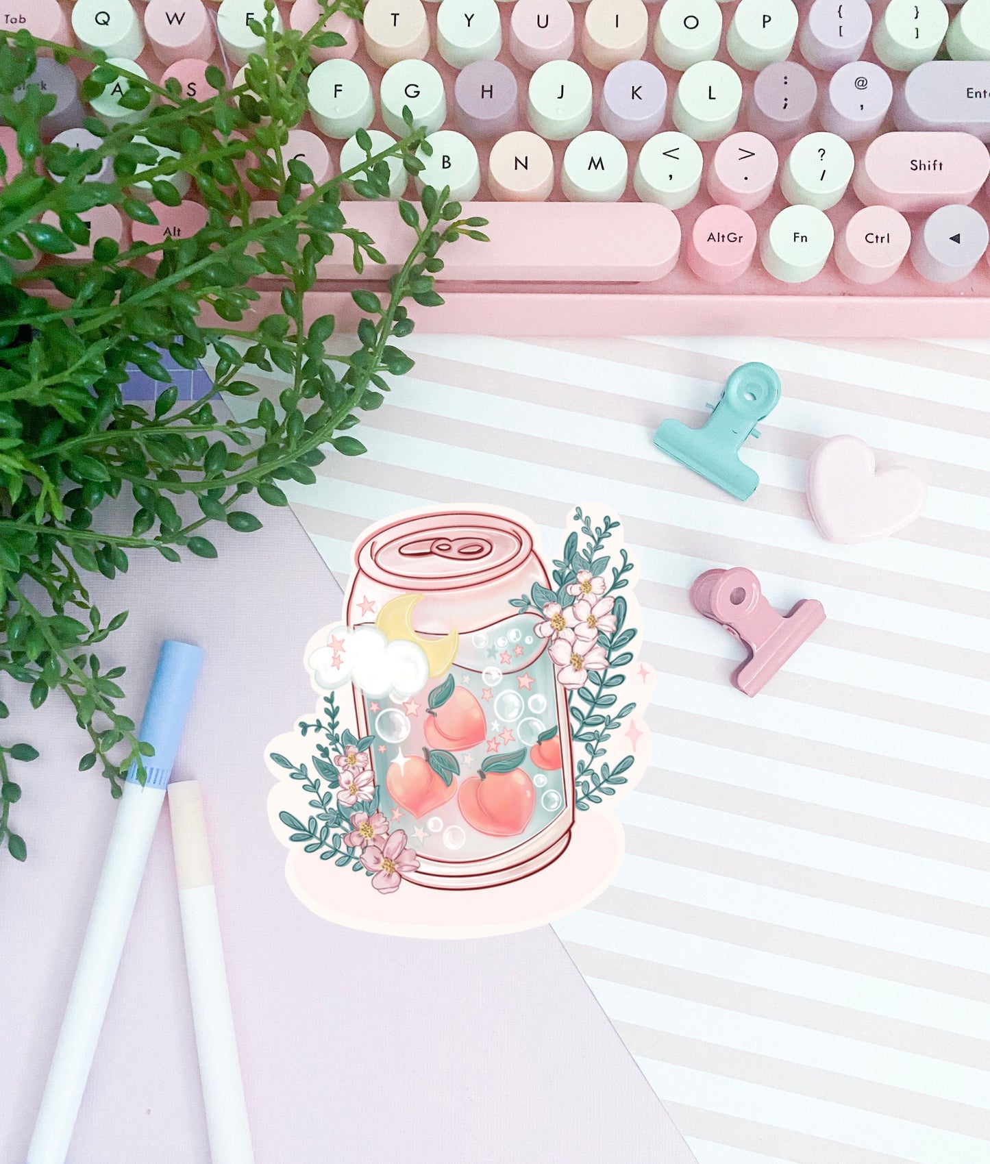 Kawaii fruit juice drink sticker pack.