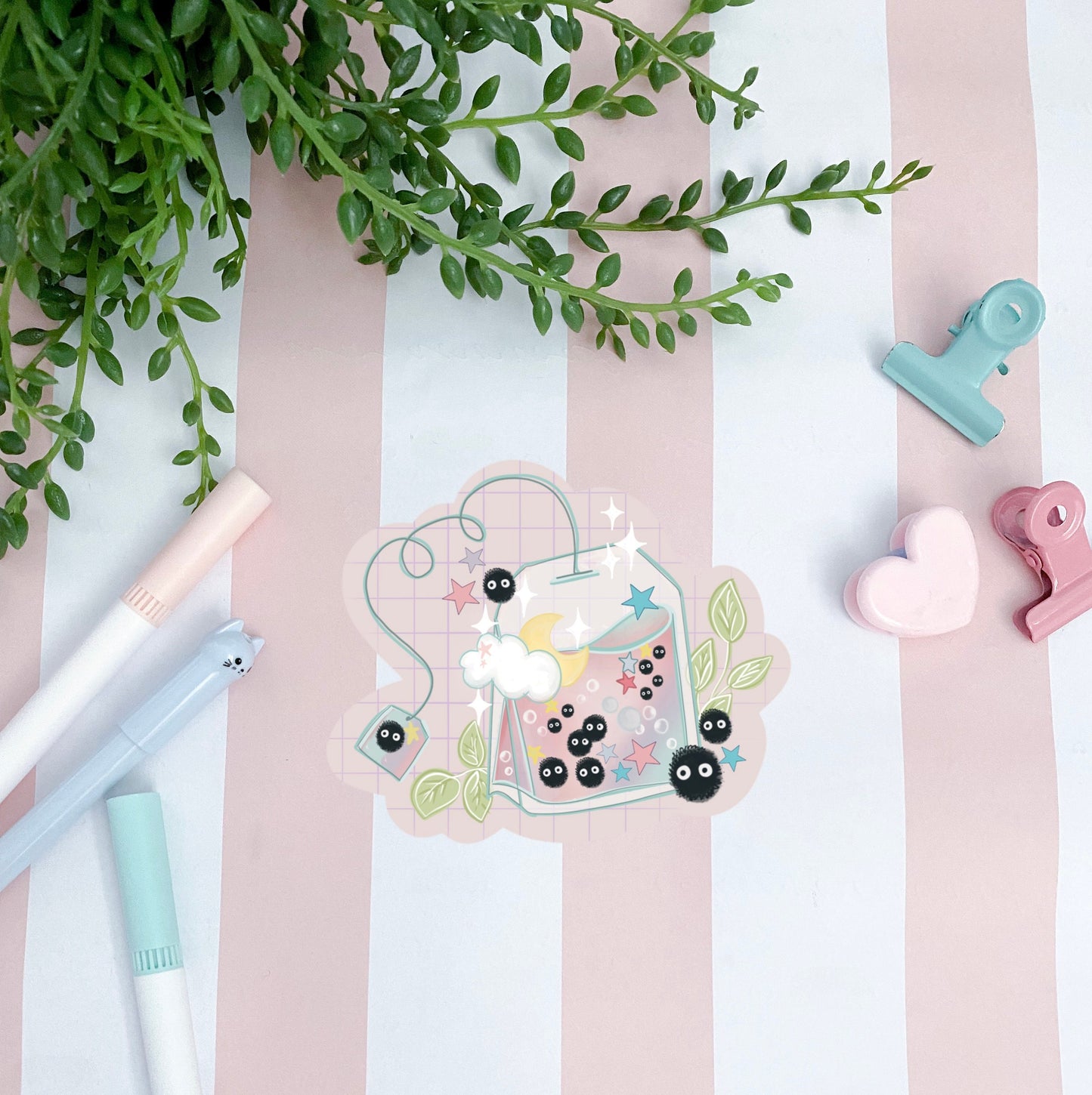 Bubble tea teabag sticker, kawaii bubble tea die-cut sticker/ Digital art, laptop decals. Cute gift, Bujo ,bullet journal, laptop, iPad
