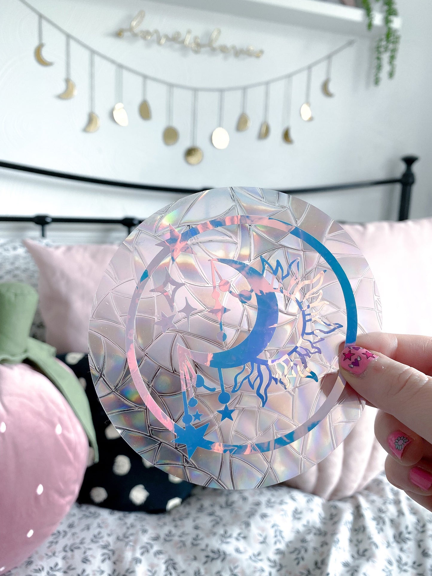 Magical Moon & stars suncatcher decal sticker. Window rainbow. Prism. Rainbow suncatcher. Rainbow maker. Window decal. Suncatcher sticker.