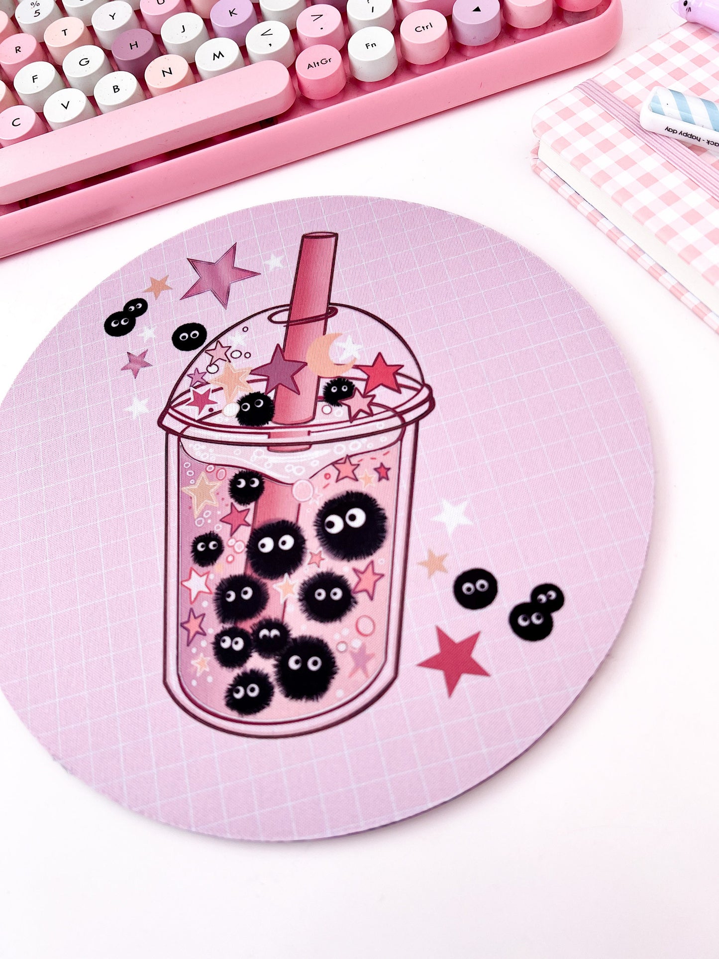 Bubble tea mouse mat, kawaii Gaming setup desk mat, mouse pad, kawaii computer mat. Gaming desk mat. Cute colourful desk setup mousepad.