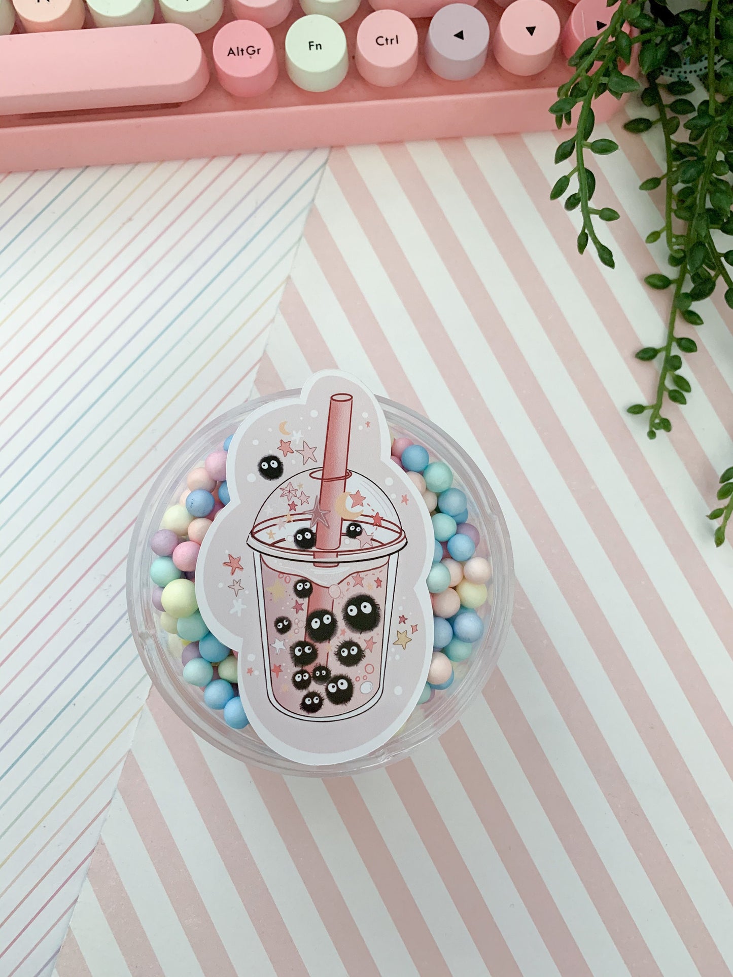 Bubble tea sticker  /  kawaii bubble tea die-cut sticker/ Digital art, laptop decals. Cute kawaii gift, Bujo ,bullet journal, laptop, iPad