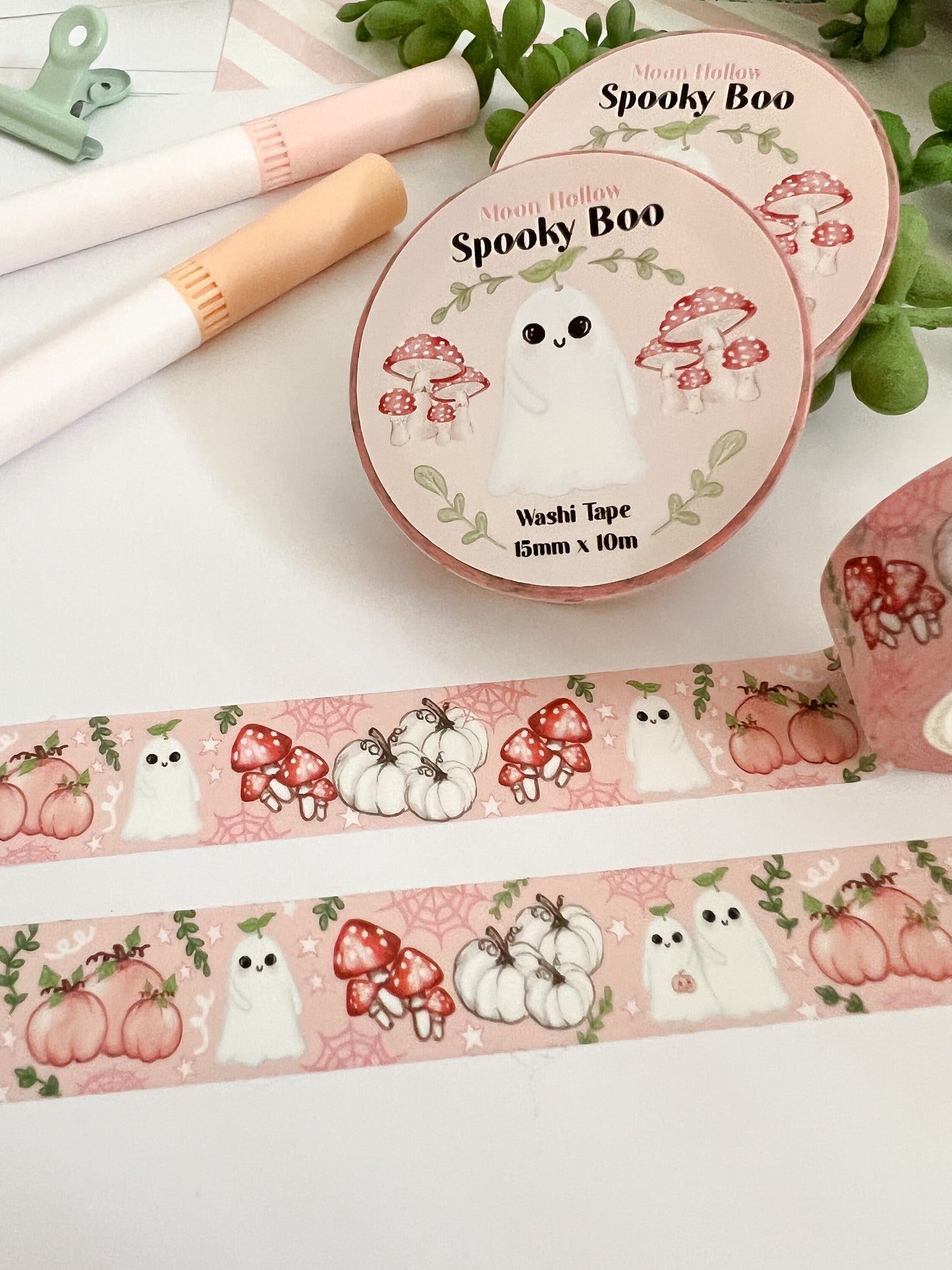 Spooky boo Washi tape /  halloween ghost, pumpkin Washi tape  / Digital art, washi tape. Cute Halloween gift stationery. Tape. Scrapbooking