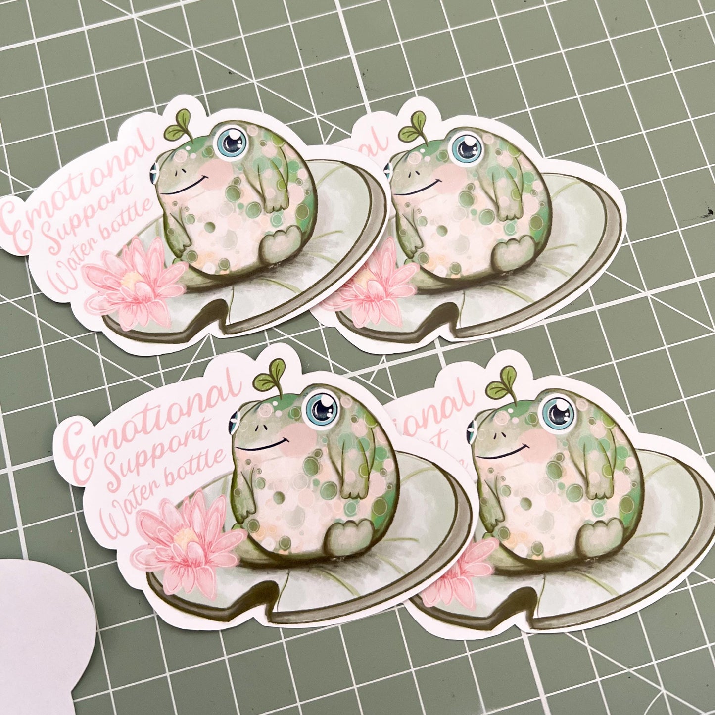 Emotional Support Frog Water Bottle Sticker | Motivational Quote Decal | Positive Affirmation Vinyl Sticker