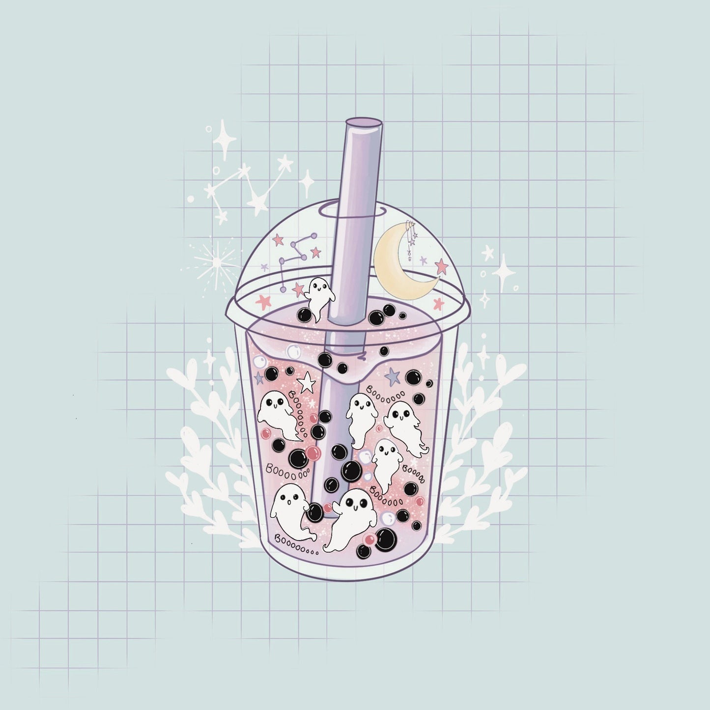 Kawaii bubble tea sticker pack, Boba Digital Art, Stickers, Kawaii Illustration, space, Stationary, Magic, tea, bujo bullet journal.