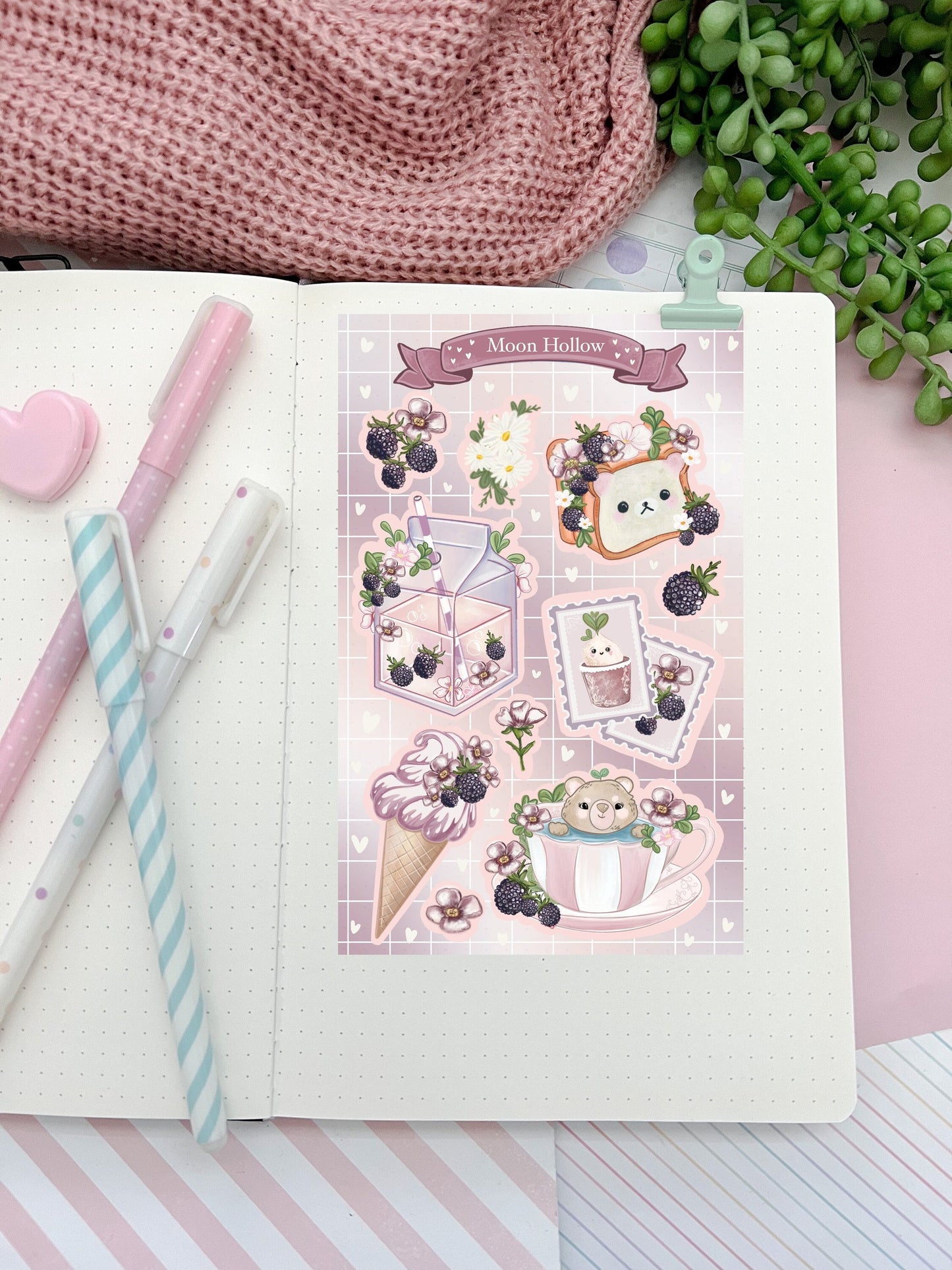 Summer fruit aesthetic sticker sheet.