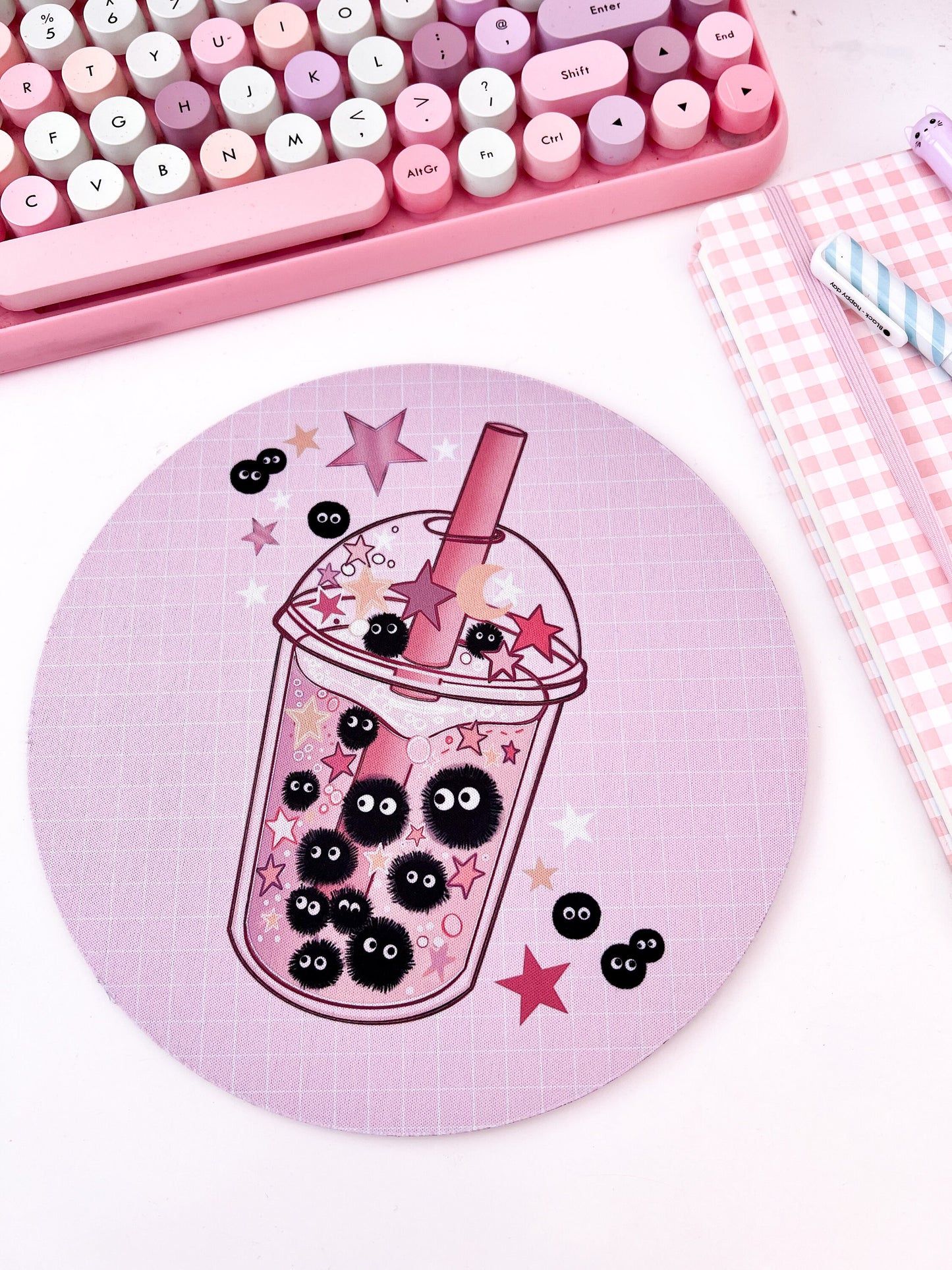 Bubble tea mouse mat, kawaii Gaming setup desk mat, mouse pad, kawaii computer mat. Gaming desk mat. Cute colourful desk setup mousepad.
