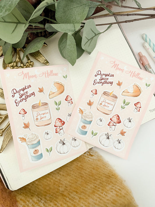 Pumpkin Spice planner sticker sheet