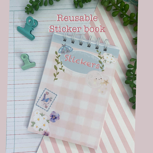 Reusable Sticker Book, Reusable Sticker Album, 6x4 inch Sticker Book, Silicone Release Paper, Moon Sticker Storage Book