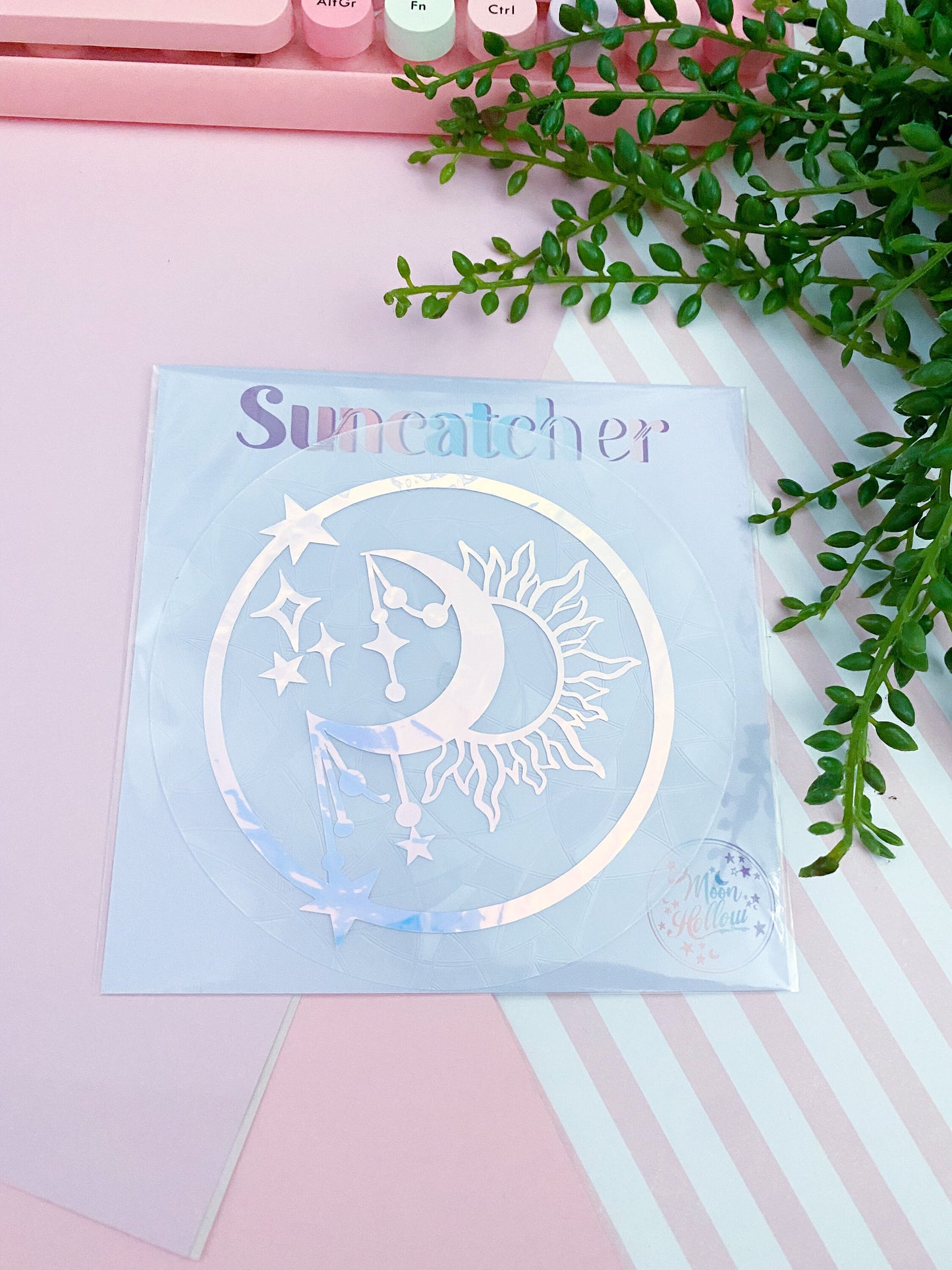 Magical Moon & stars suncatcher decal sticker. Window rainbow. Prism. Rainbow suncatcher. Rainbow maker. Window decal. Suncatcher sticker.