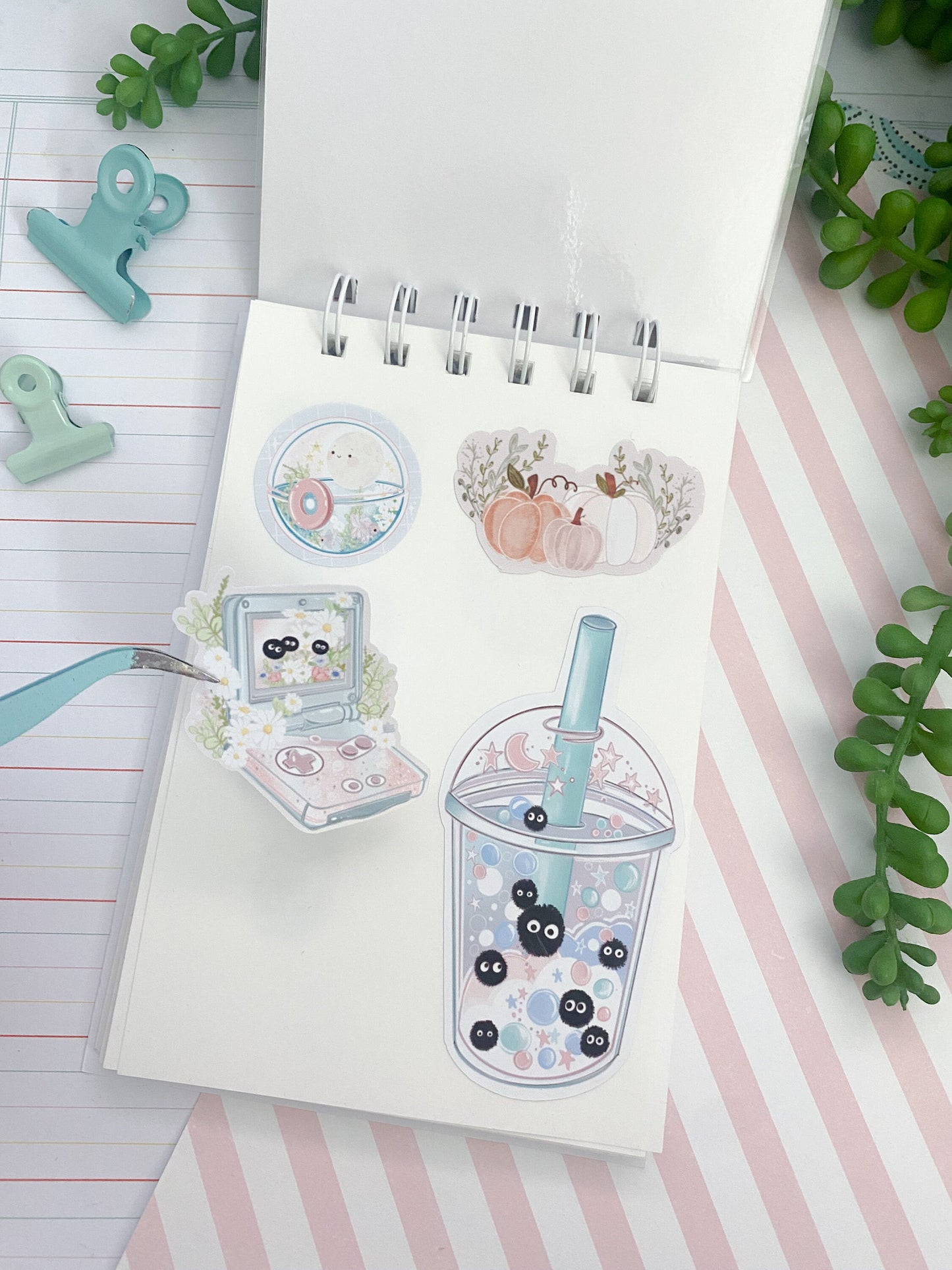 Reusable Sticker Book, Reusable Sticker Album, 6x4 inch Sticker Book, Silicone Release Paper, Moon Sticker Storage Book