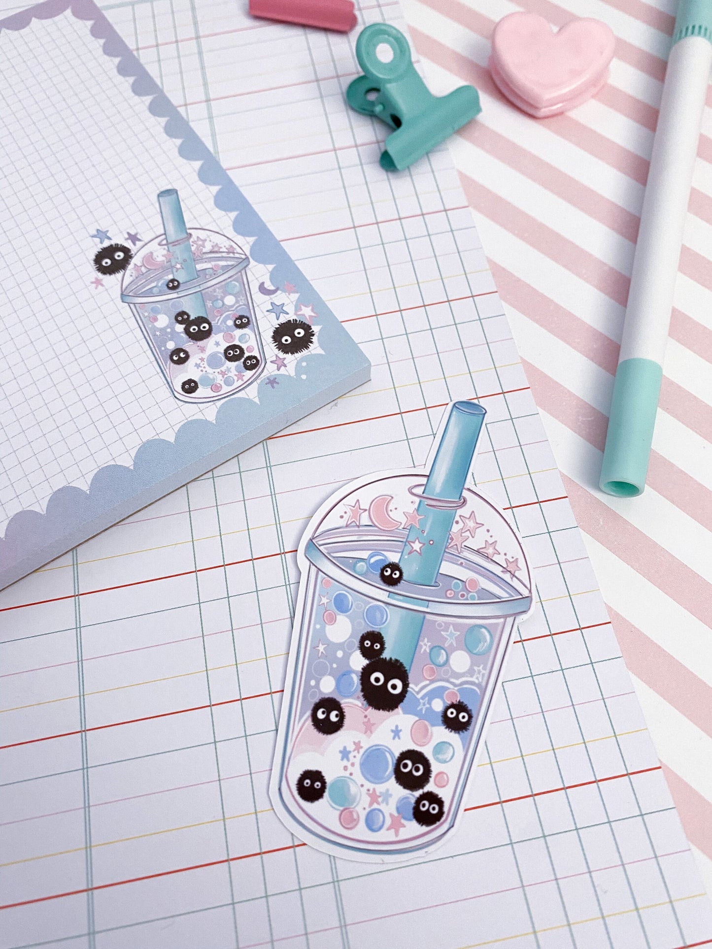 Ombré blue purple Bubble tea sticker  /  kawaii bubble tea die-cut sticker/ Digital art, laptop decals. Cute kawaii gift, Bujo ,laptop, iPad
