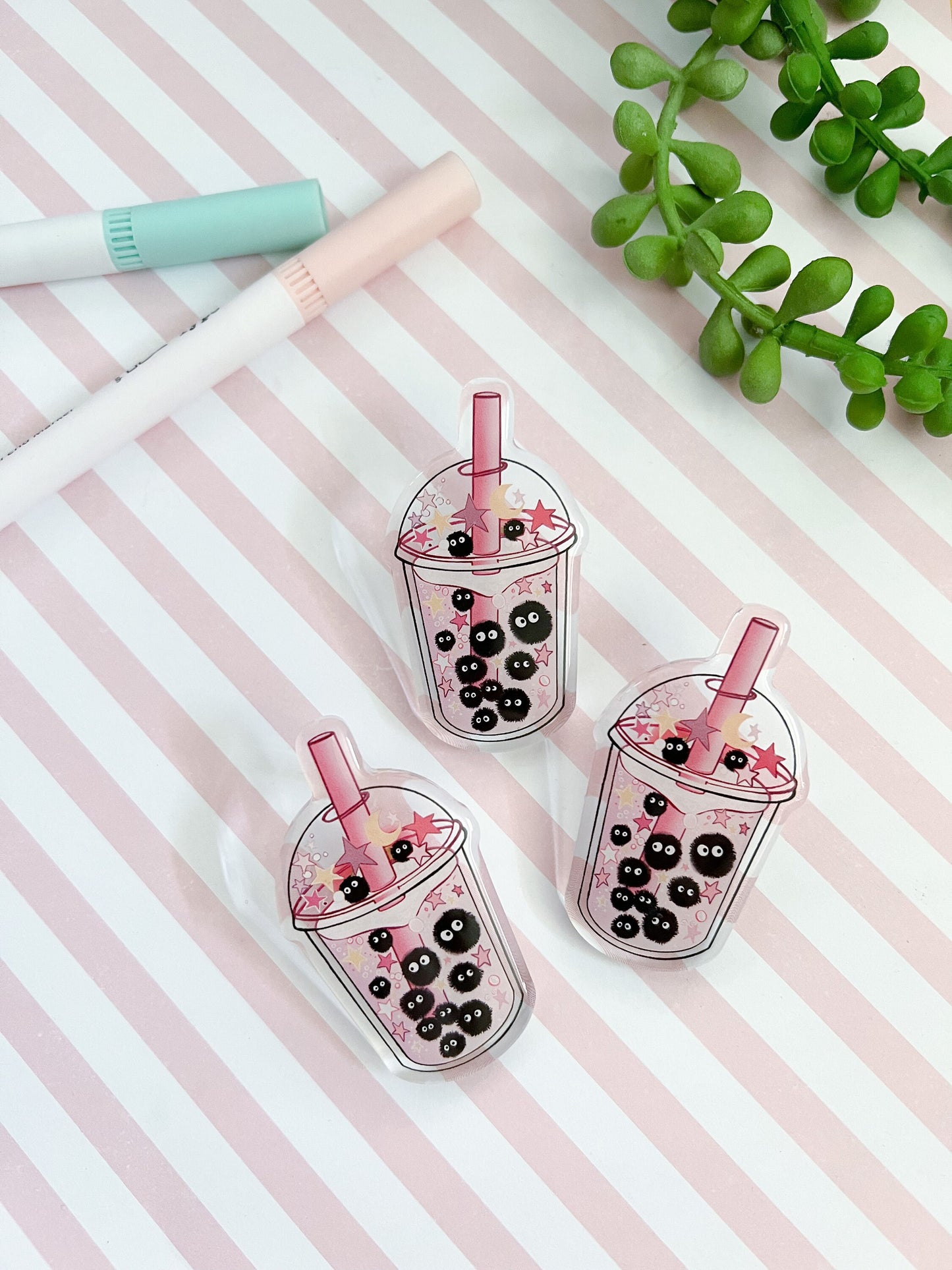 Kawaii bubble tea acrylic pin , Boba Digital Art, acylic, Kawaii Illustration, space, enamel pin, pin collection