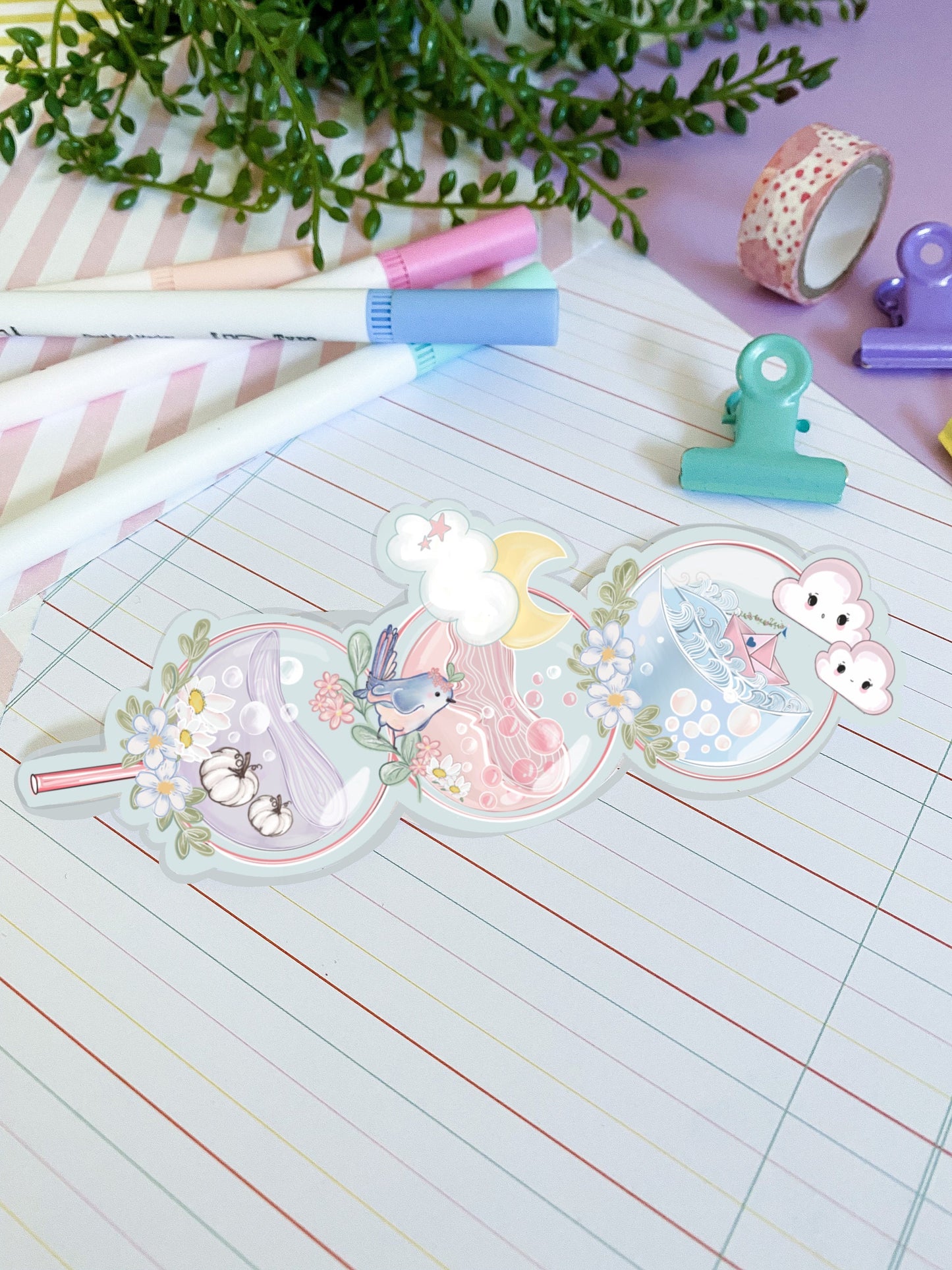 Pumpkin Moon Dango Kawaii cute moon die-cut sticker/ Digital art, laptop decals. Cute kawaii gift, Bujo ,bullet journal, laptop, iPad