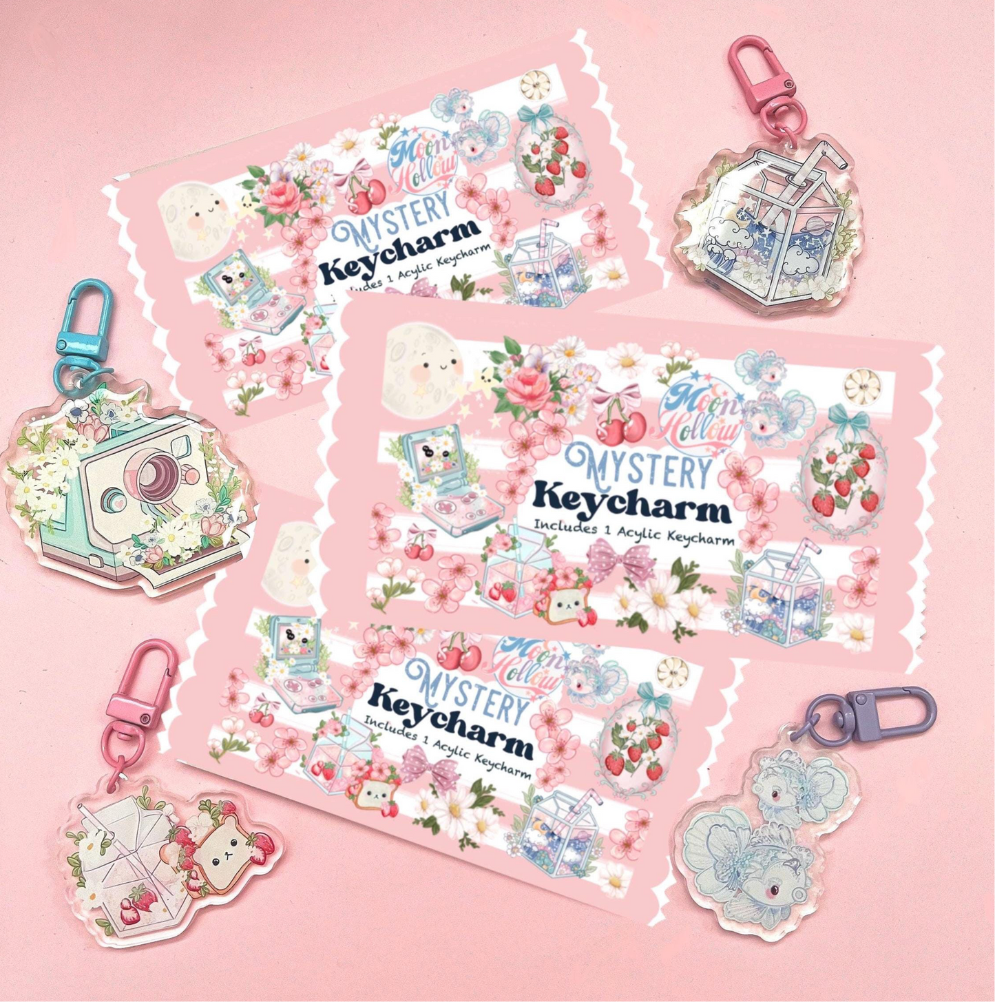 Mystery blind bag Kawaii cute acrylic bag charm.