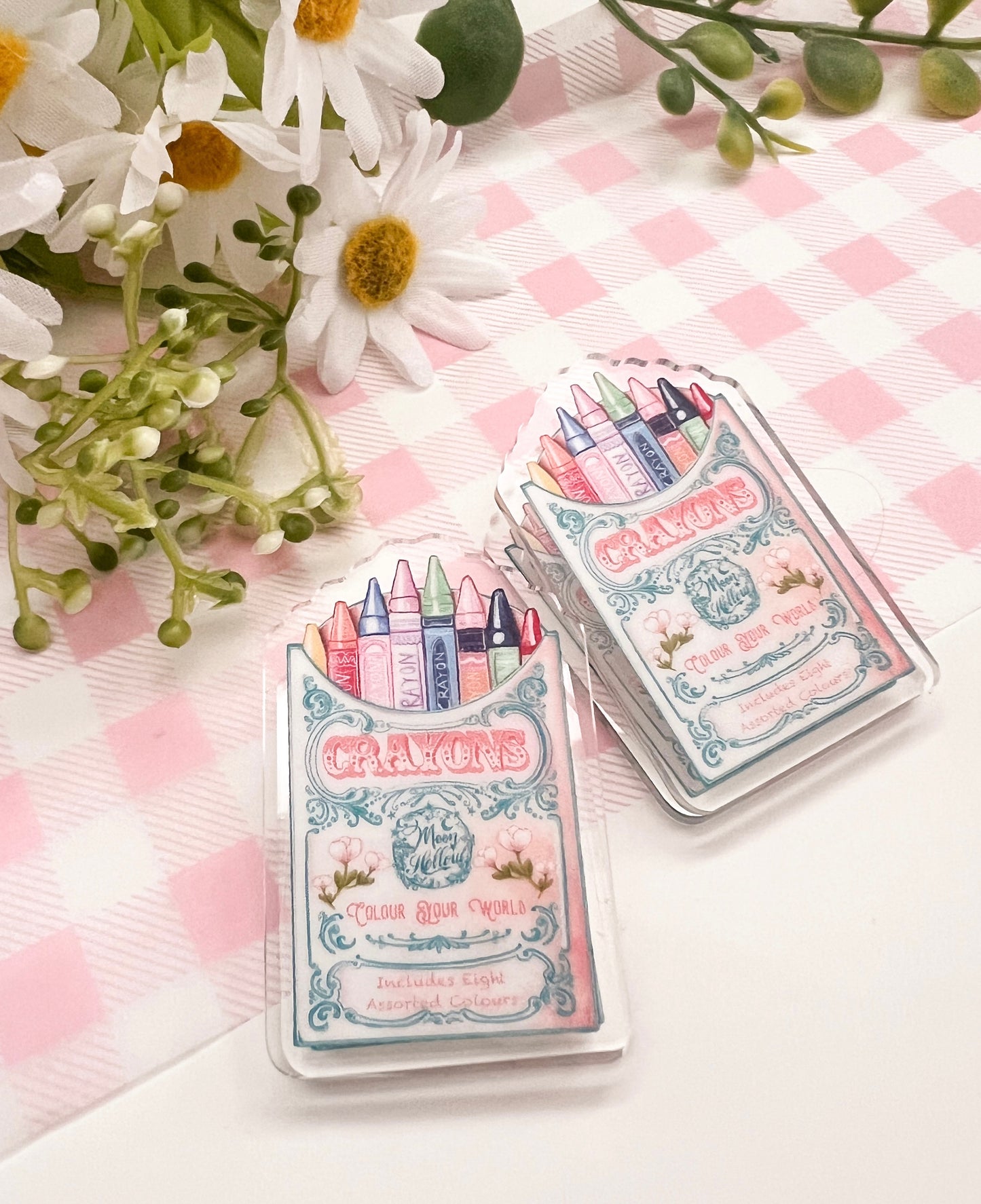 Crayons Acrylic binder Clip | colour your world clear acrylic, binder clip, journal.