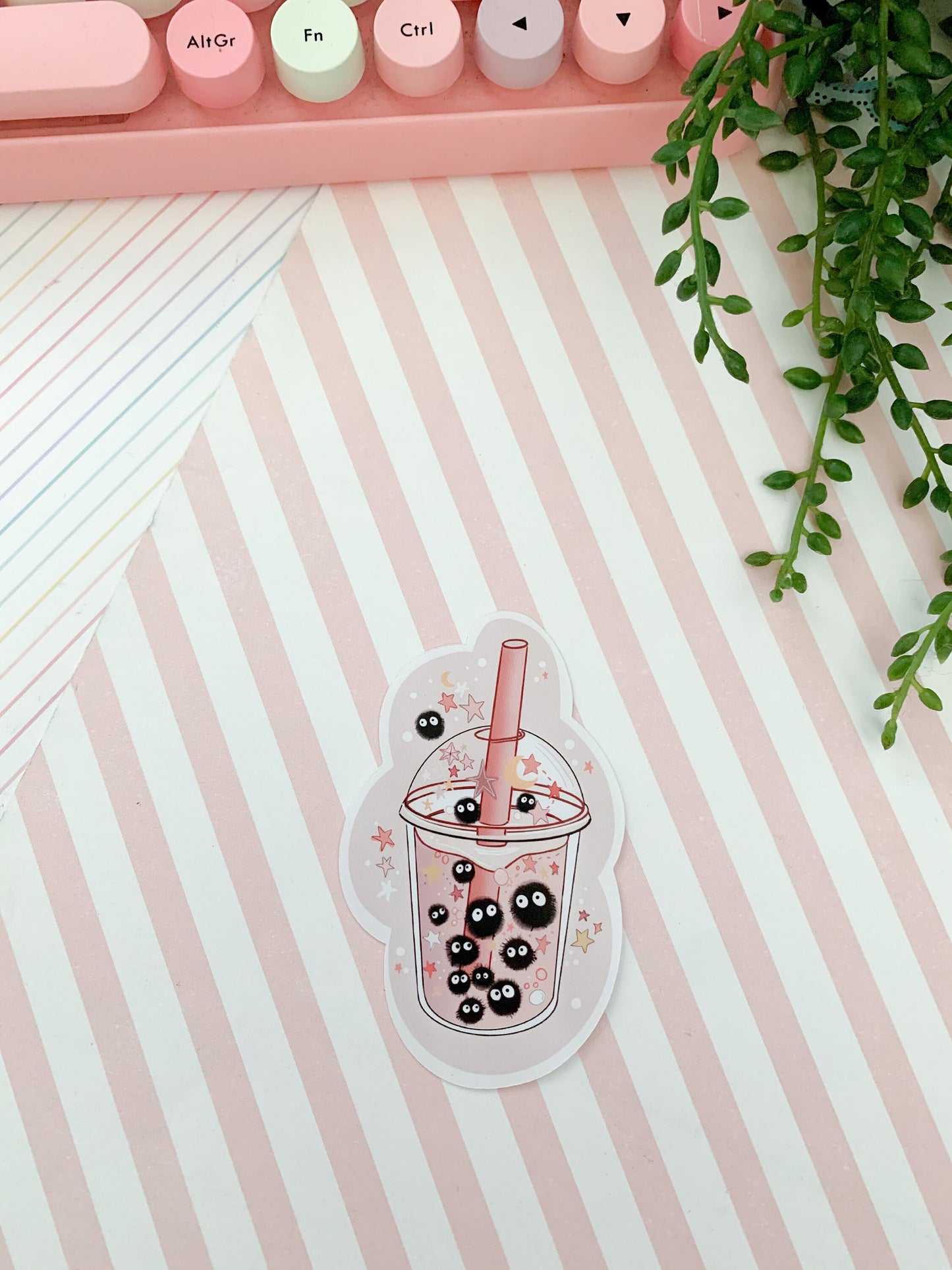 Bubble tea sticker  /  kawaii bubble tea die-cut sticker/ Digital art, laptop decals. Cute kawaii gift, Bujo ,bullet journal, laptop, iPad