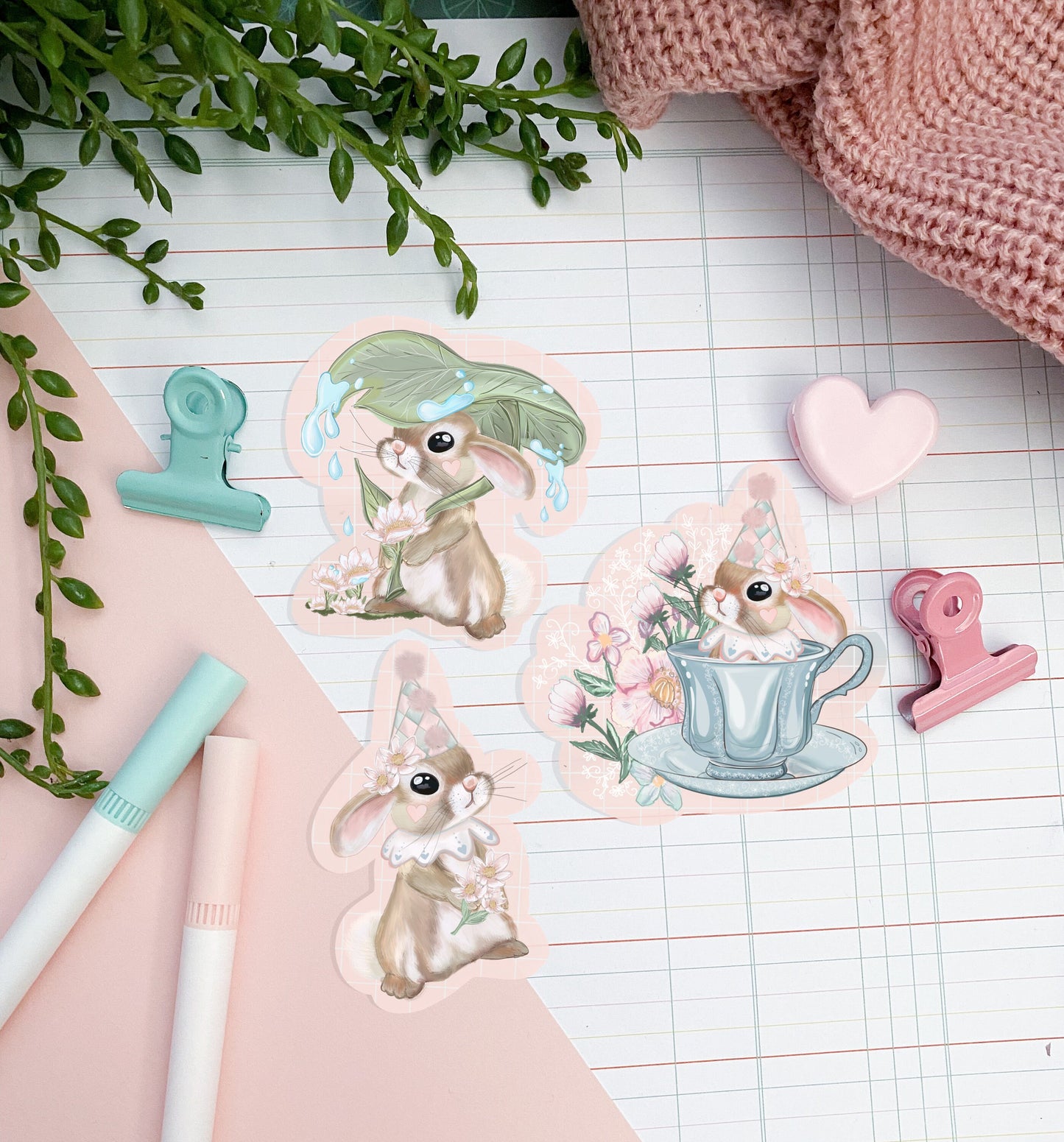 Cute bunny sticker pack.