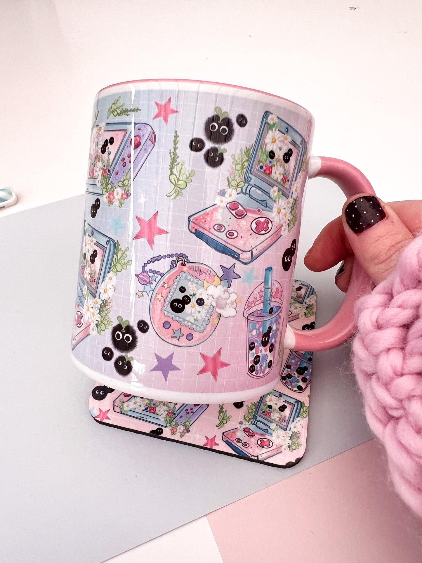 Cute Pink Kawaii Gaming Mug | Cute Gamer Coffee Cup | Adorable Tea Mug | Perfect Gift for Gamers | Whimsical Aesthetic. Cozy  Anime.
