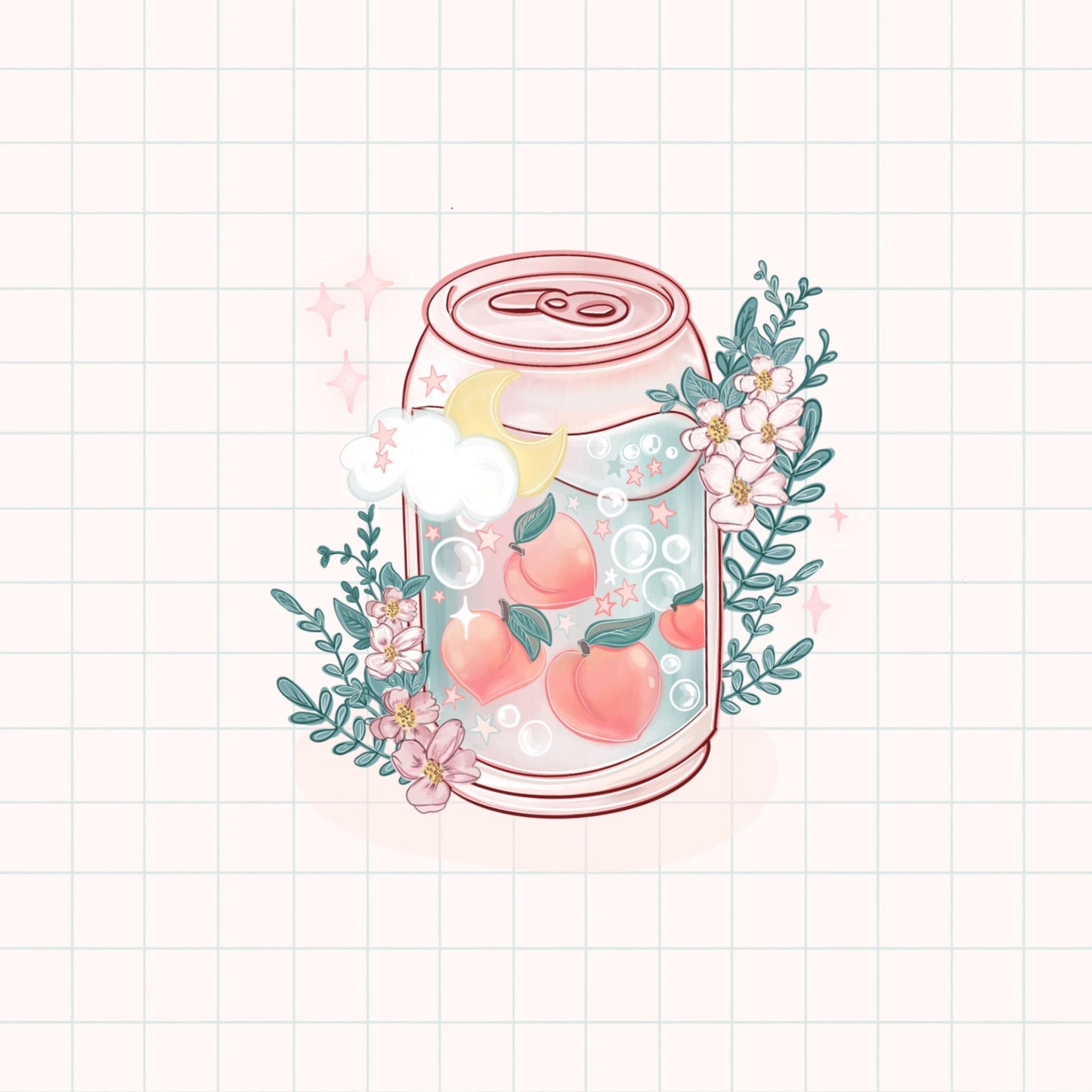 Kawaii fruit juice drink sticker pack.