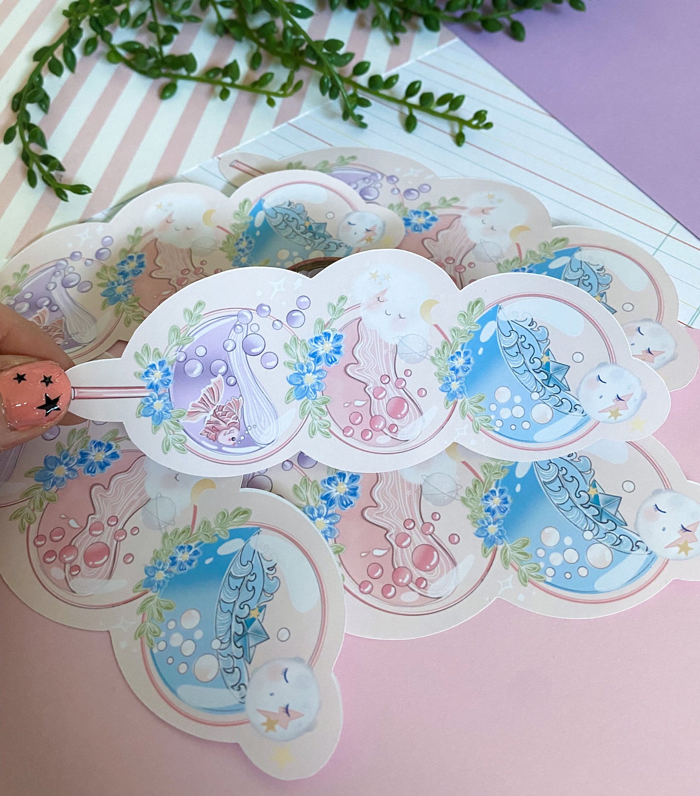 Dango Kawaii cute moon die-cut sticker/ Digital art, laptop decals. Cute kawaii gift, Bujo ,bullet journal, laptop, iPad