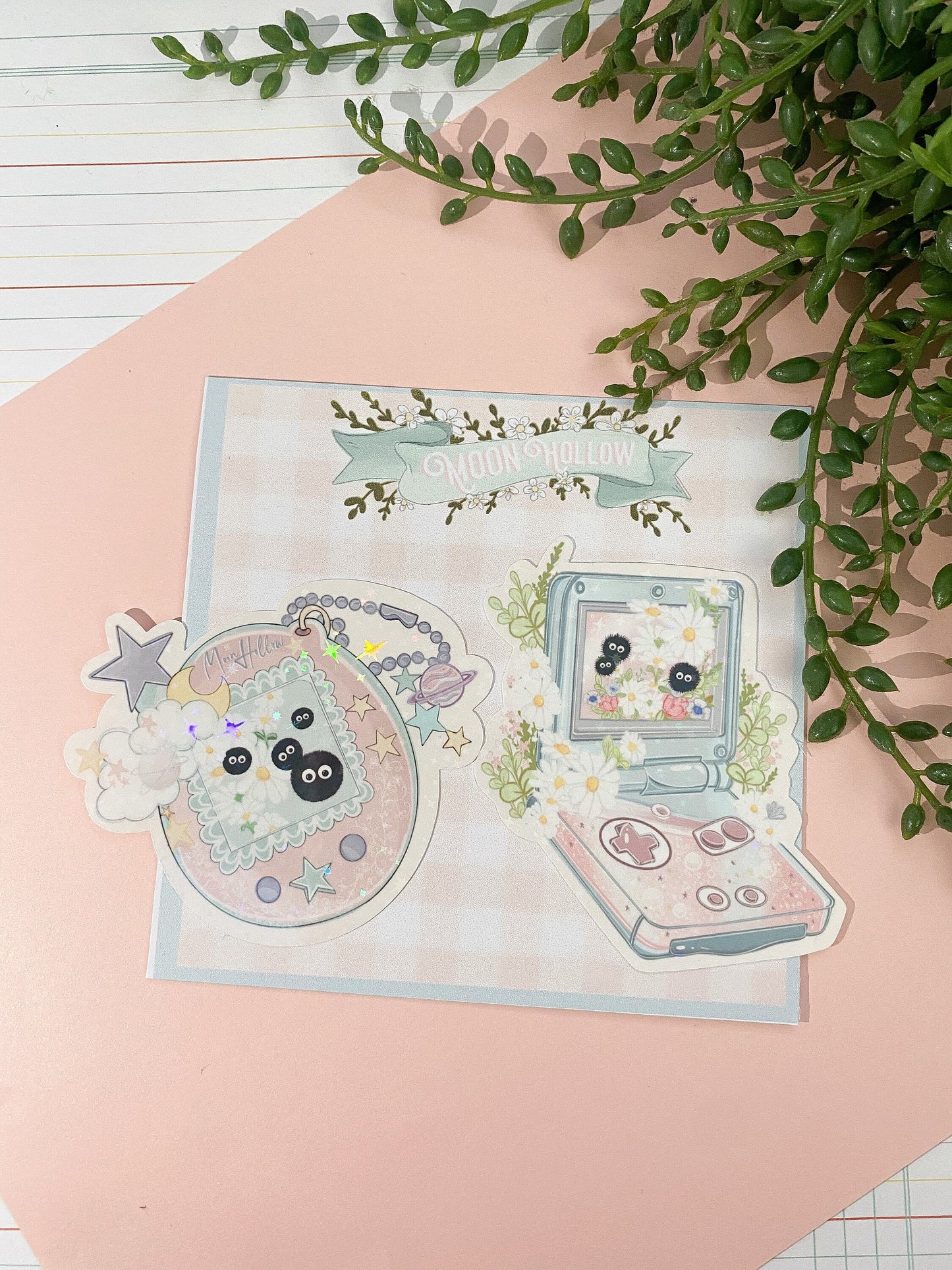 Kawaii gaming holographic 2 sticker pack, Anime Digital Art, Stickers, Kawaii Illustration, Stationary, Magic, game, bujo bullet journal.