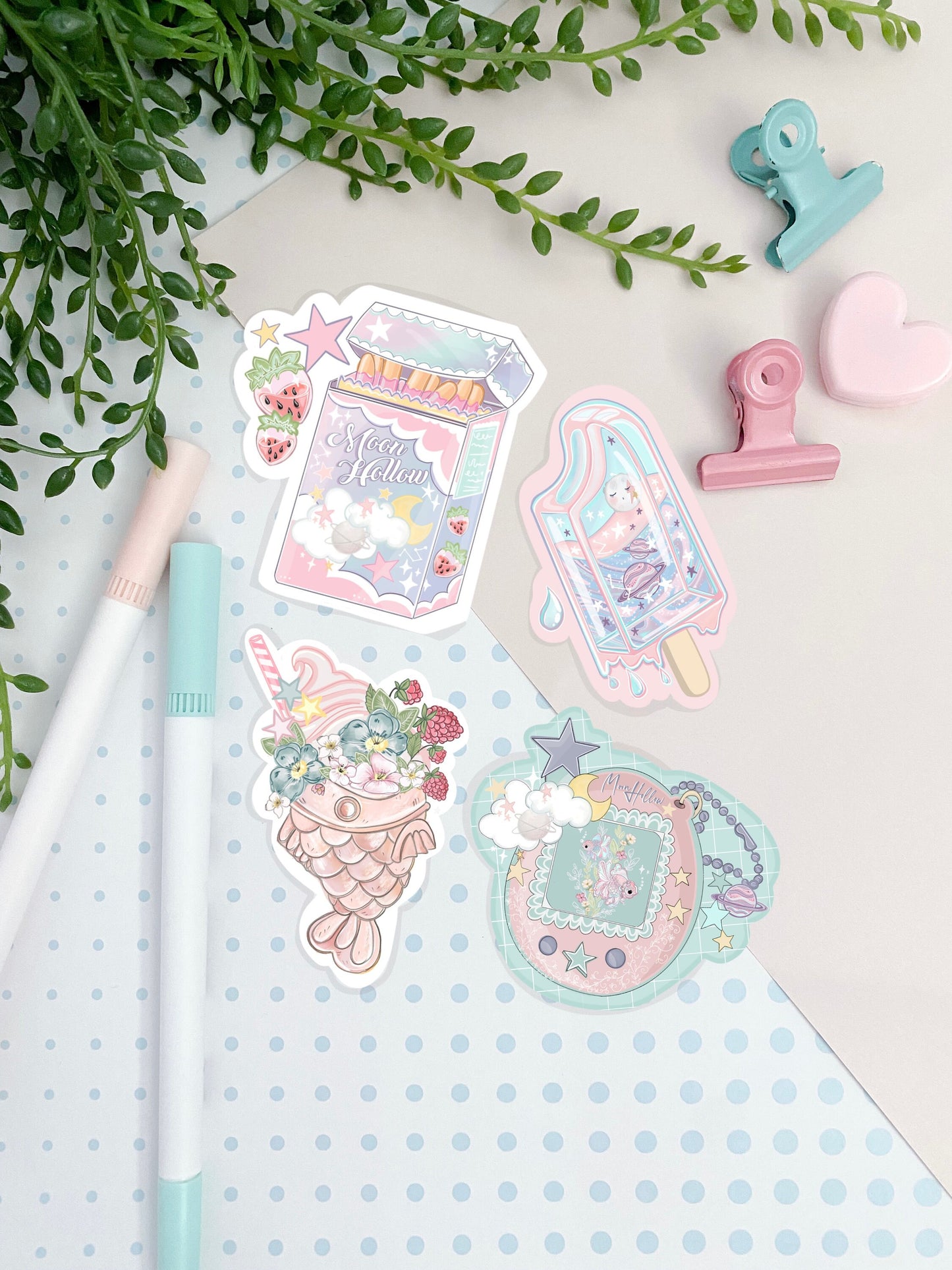 Kawaii snack & game sticker pack, Pocky, Kawaii Illustration, bullet journal.