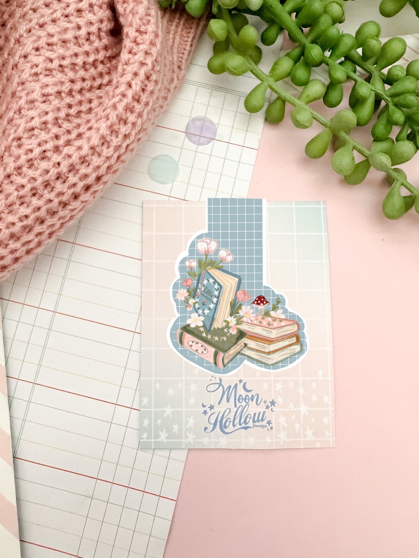 Cozy book lover Bookish magnetic bookmark /  book lover gift