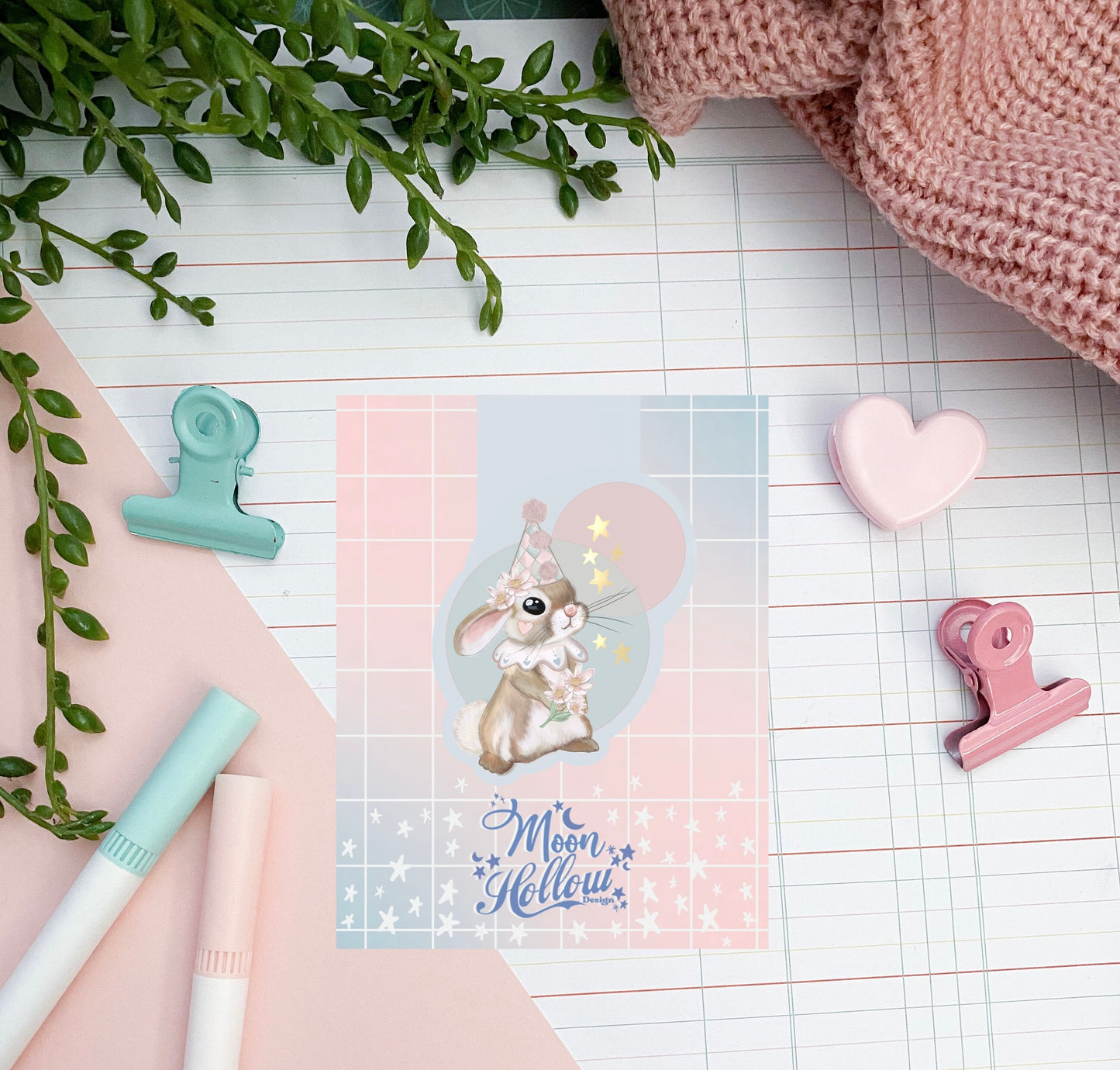 Cute bunny magnetic bookmark /  kawaii rabbit bookmark / books , reading. Cute kawaii gift stationery