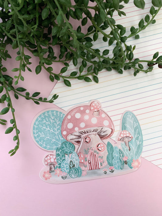 Toadstool magic Cottagecore die-cut sticker. Digital Illustrations. Bujo , bullet journal, laptop, iPad sticker.