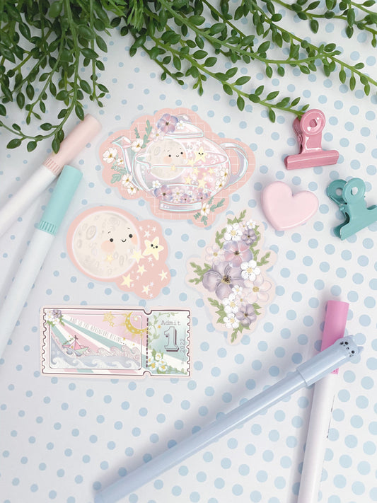 Ticket to Dream kawaii Moon sticker pack.