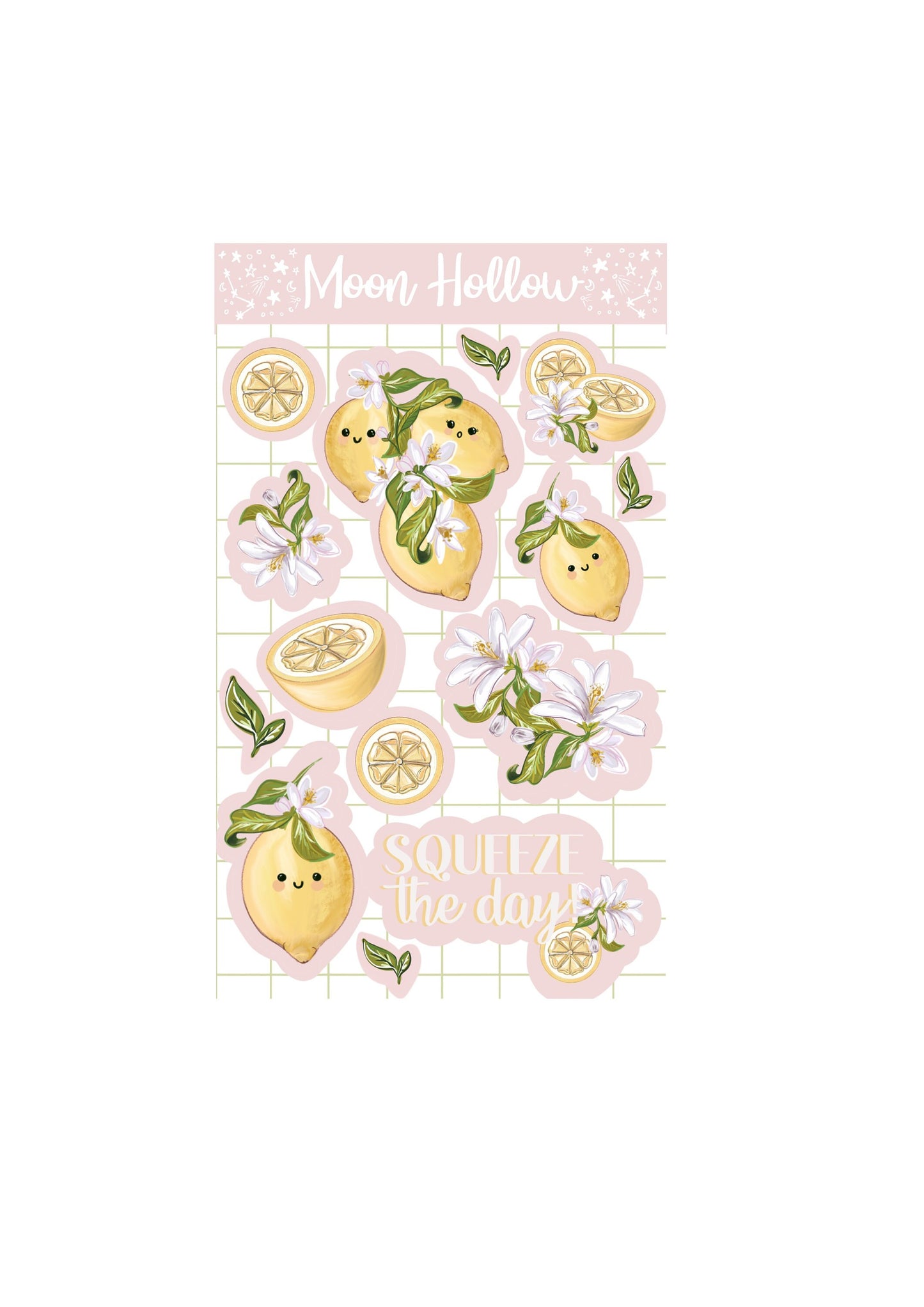 Kawaii cute lemon sticker sheet, Hand drawn, Stickers, Quote Illustration, journaling, Stationary.