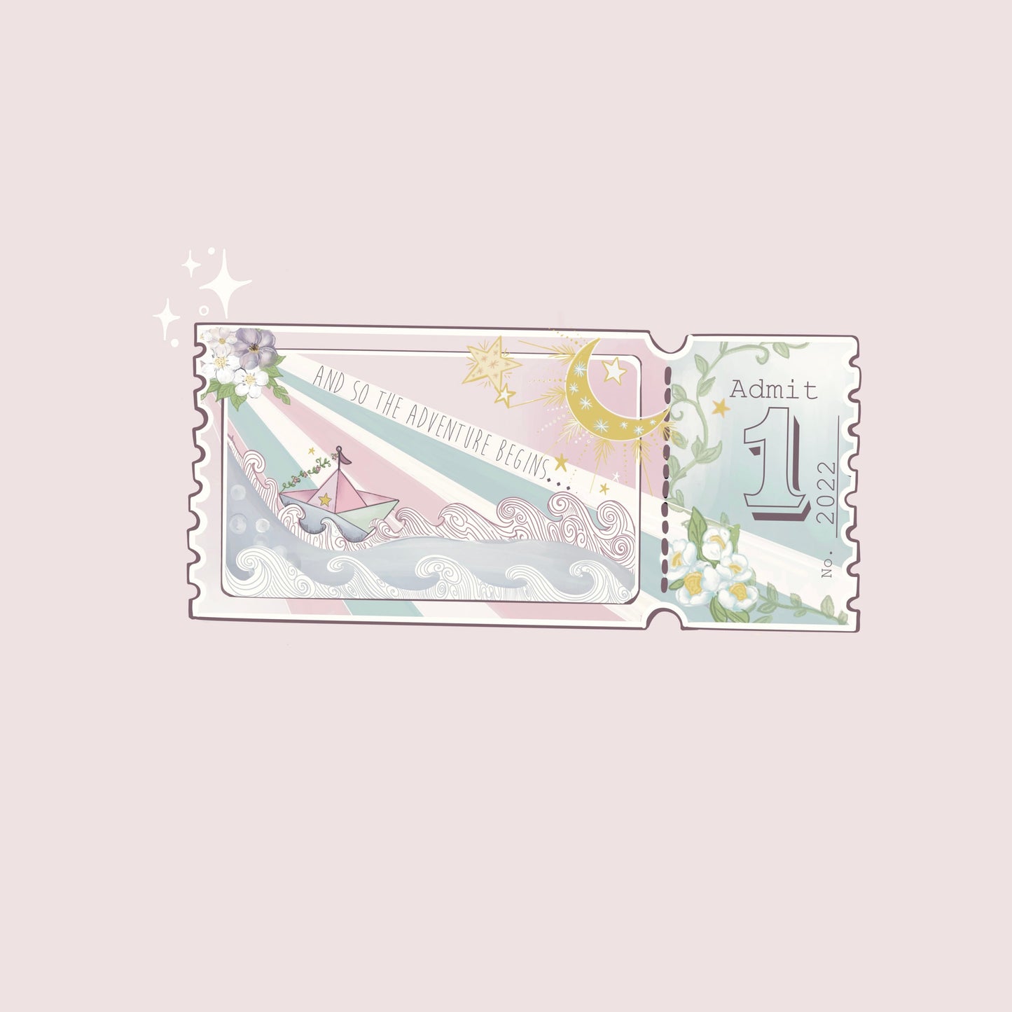Ticket to Dream kawaii Moon sticker pack.