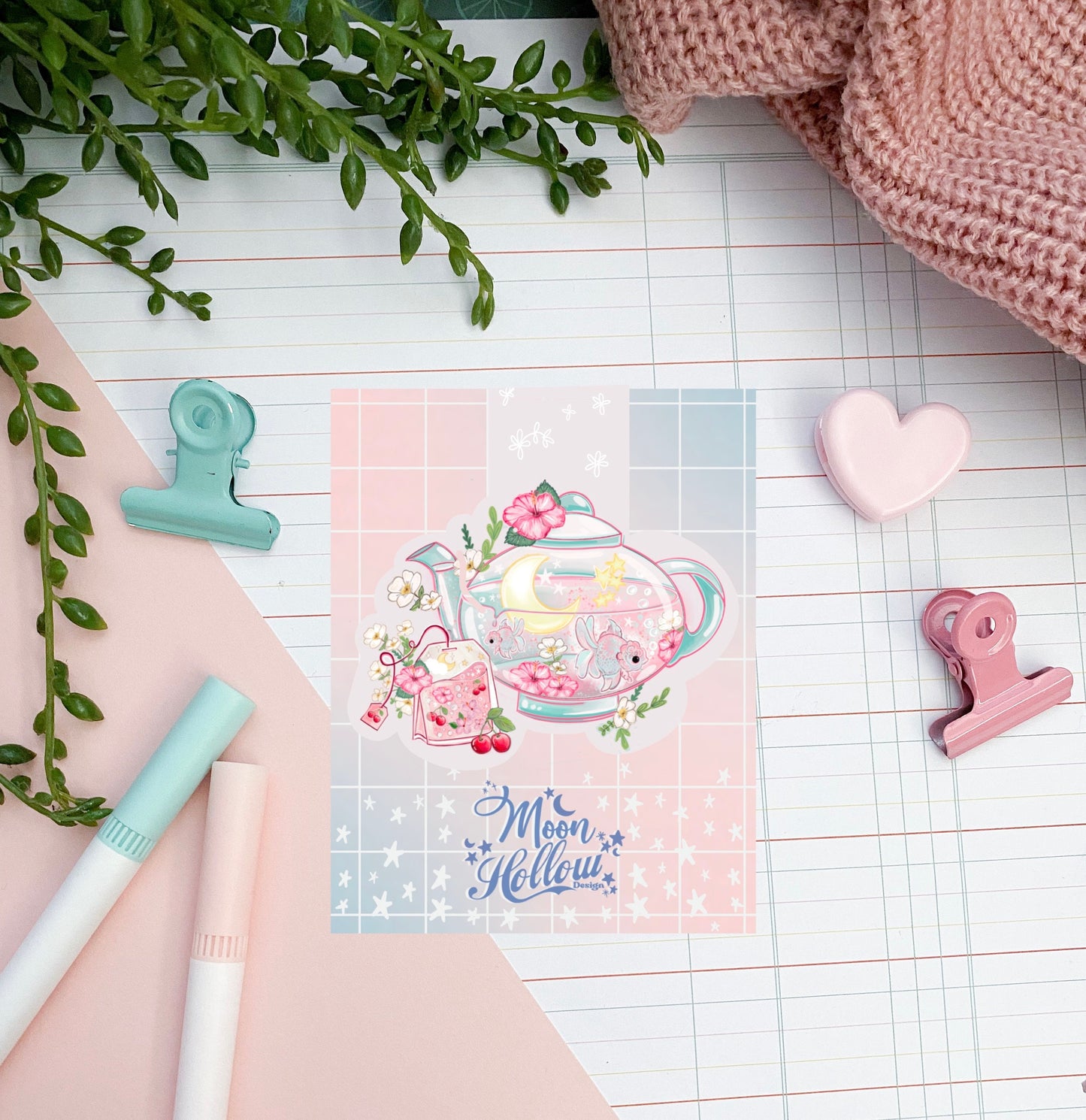 Time for tea magnetic bookmark / tea bookmark / books , reading. Cute kawaii gift stationery