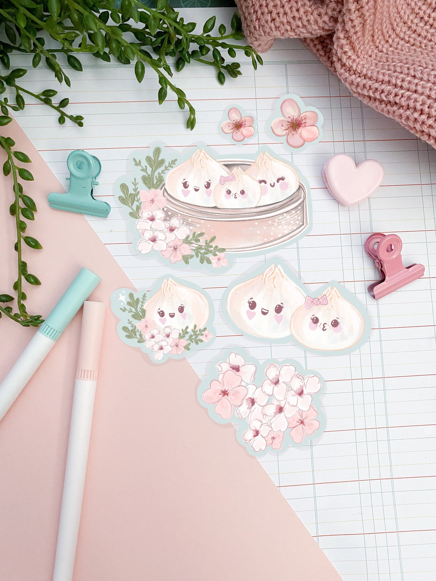 Kawaii cute Bao buns sticker pack.