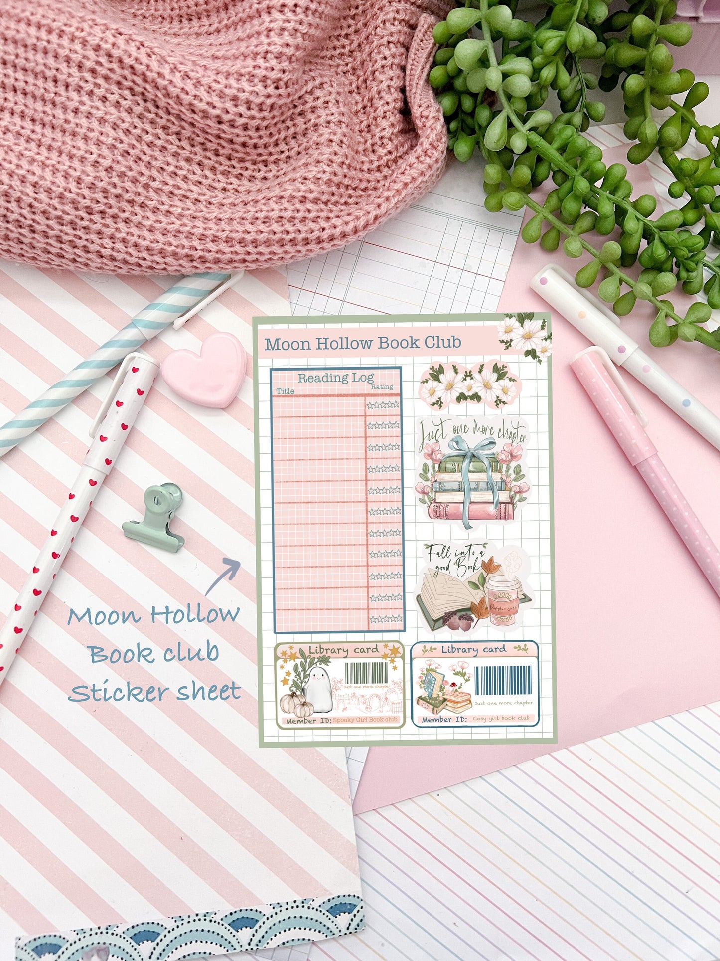 Spooky girls Ghost book club magnetic bookmark / cosy bookish Halloween autumn bookmark / Digital art, books ,bookish cute stationery