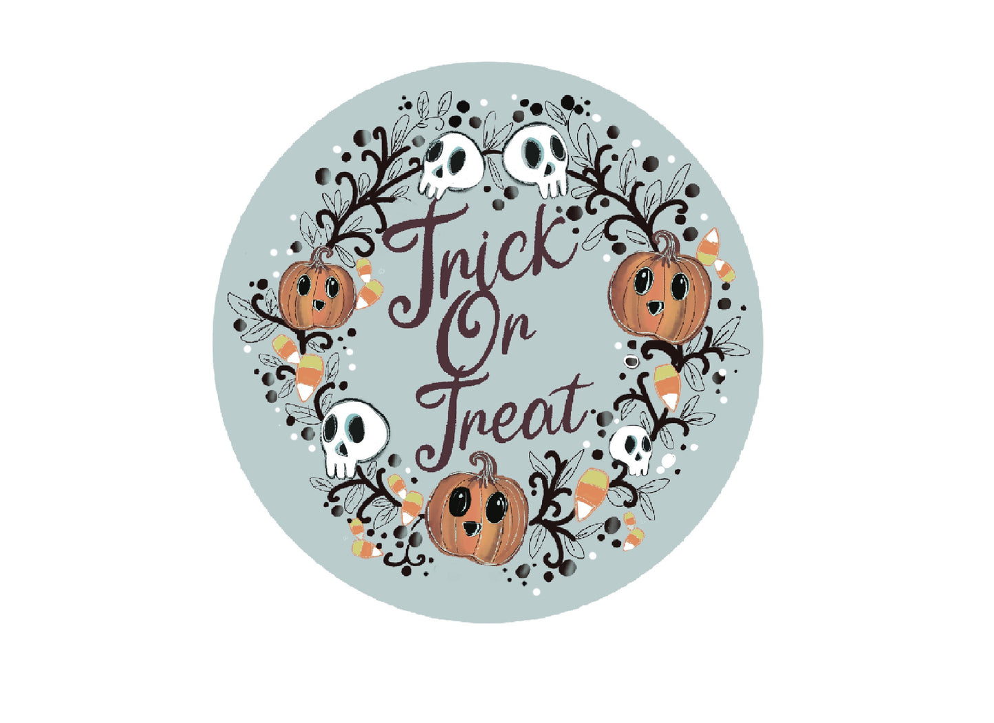 Large Halloween sticker. Pumpkin, spooky, Kawaii. Art illustration stationary. Bullet journaling, planner.